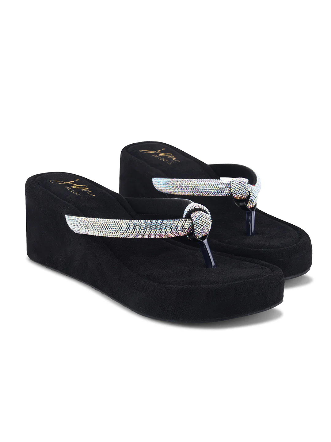 Designer Bling Wedge Sandals - Image 5