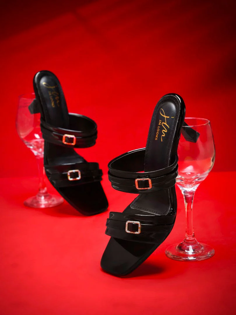Jm Looks Buckle Strap Heel Mules for Women - Image 7