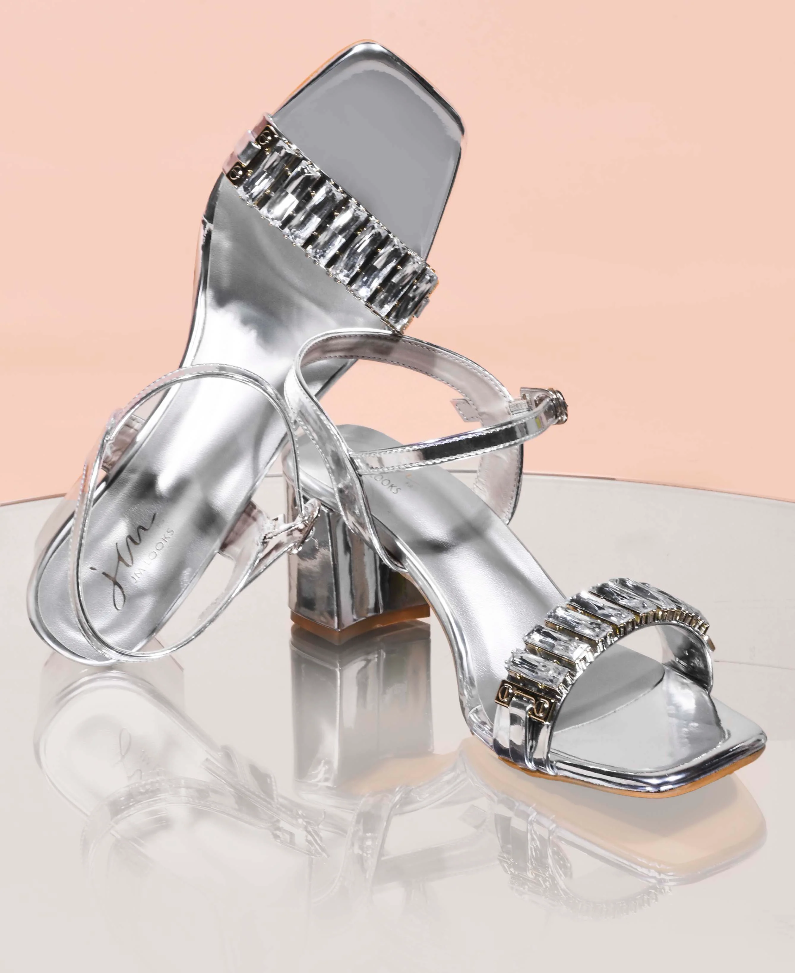 Jm Looks Women's Embellished Block Heel Sandals - Image 2