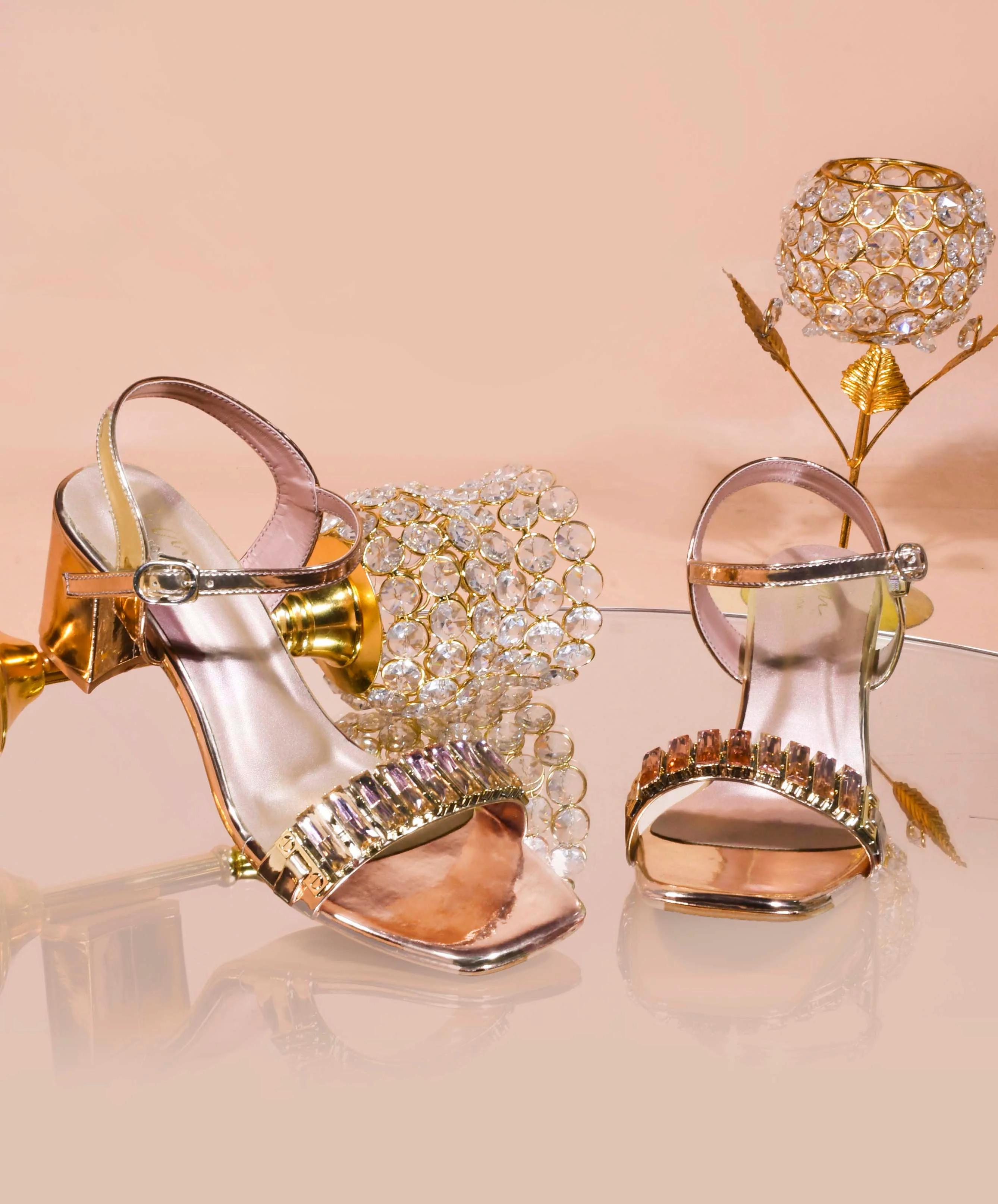 Jm Looks Women's Embellished Block Heel Sandals - Image 8