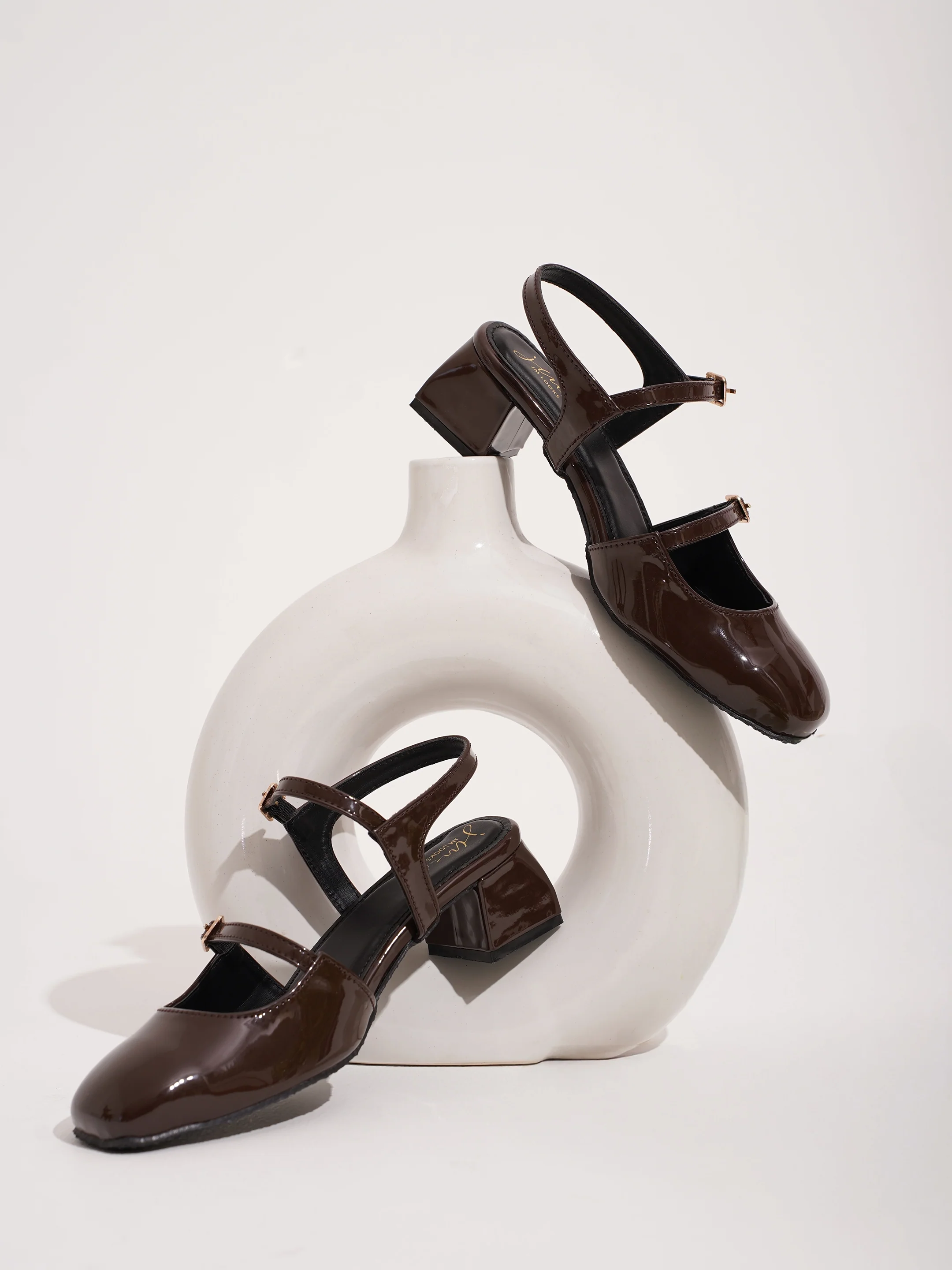 Jm Looks Patent Mary Jane Block Heels - Image 3