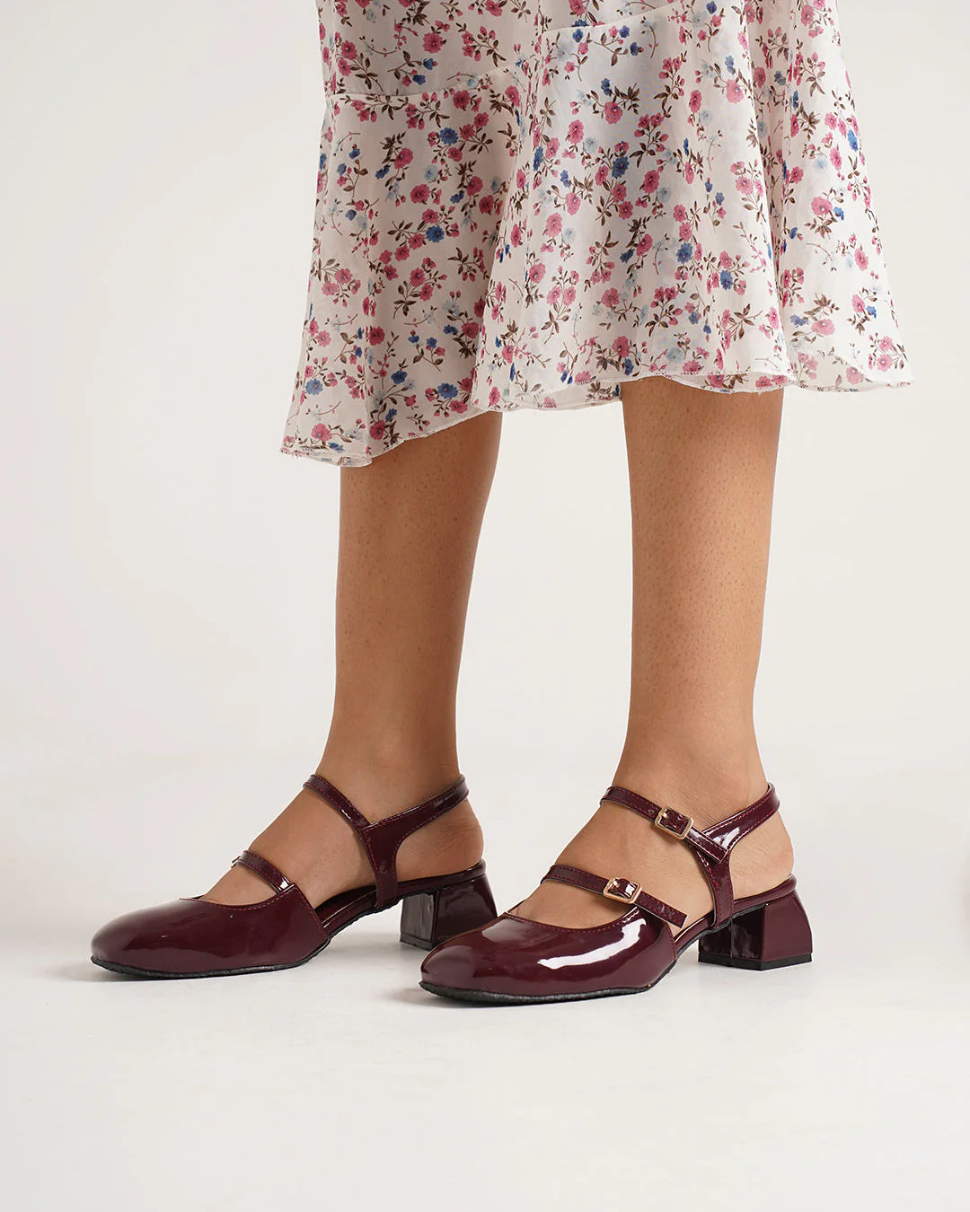 Jm Looks Patent Mary Jane Block Heels - Image 4