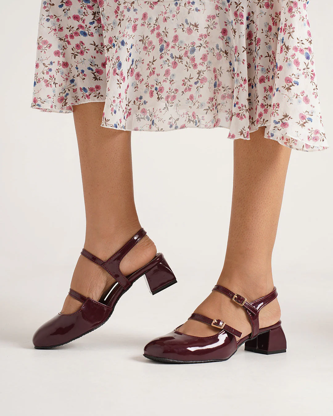 Jm Looks Patent Mary Jane Block Heels - Image 5