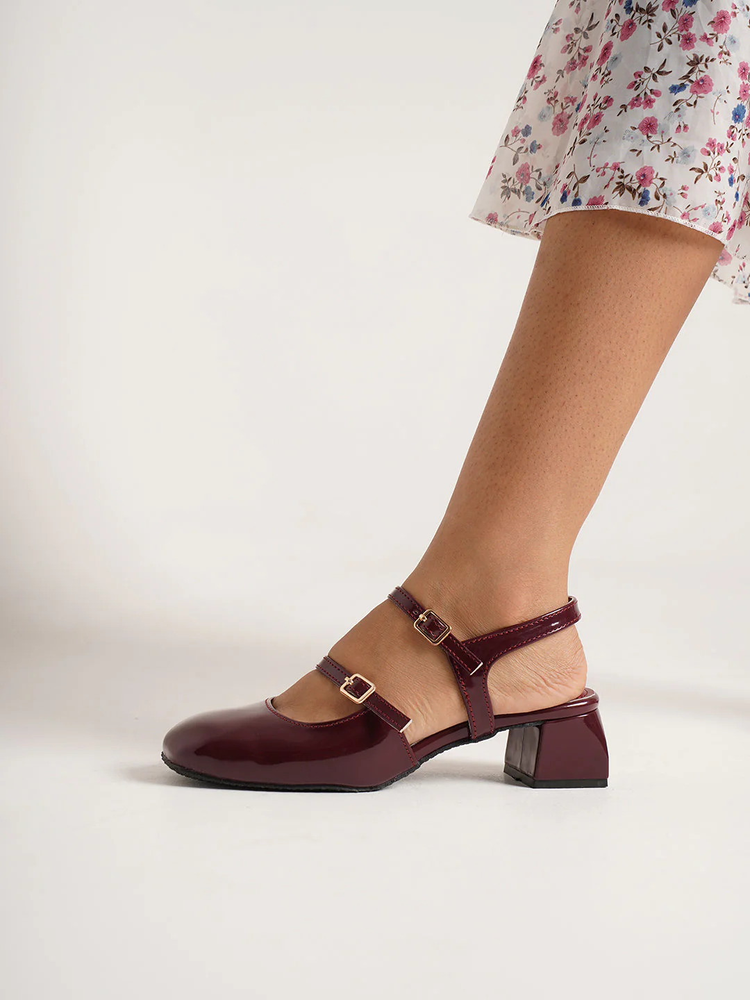Jm Looks Patent Mary Jane Block Heels - Image 6