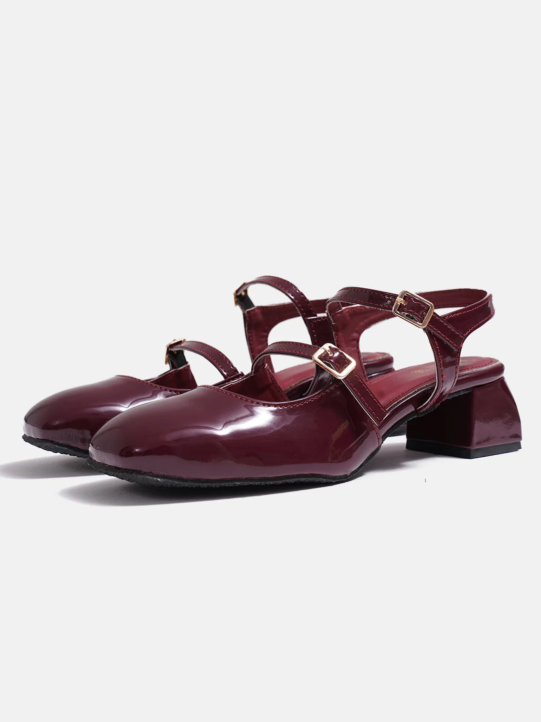 Jm Looks Patent Mary Jane Block Heels - Image 8
