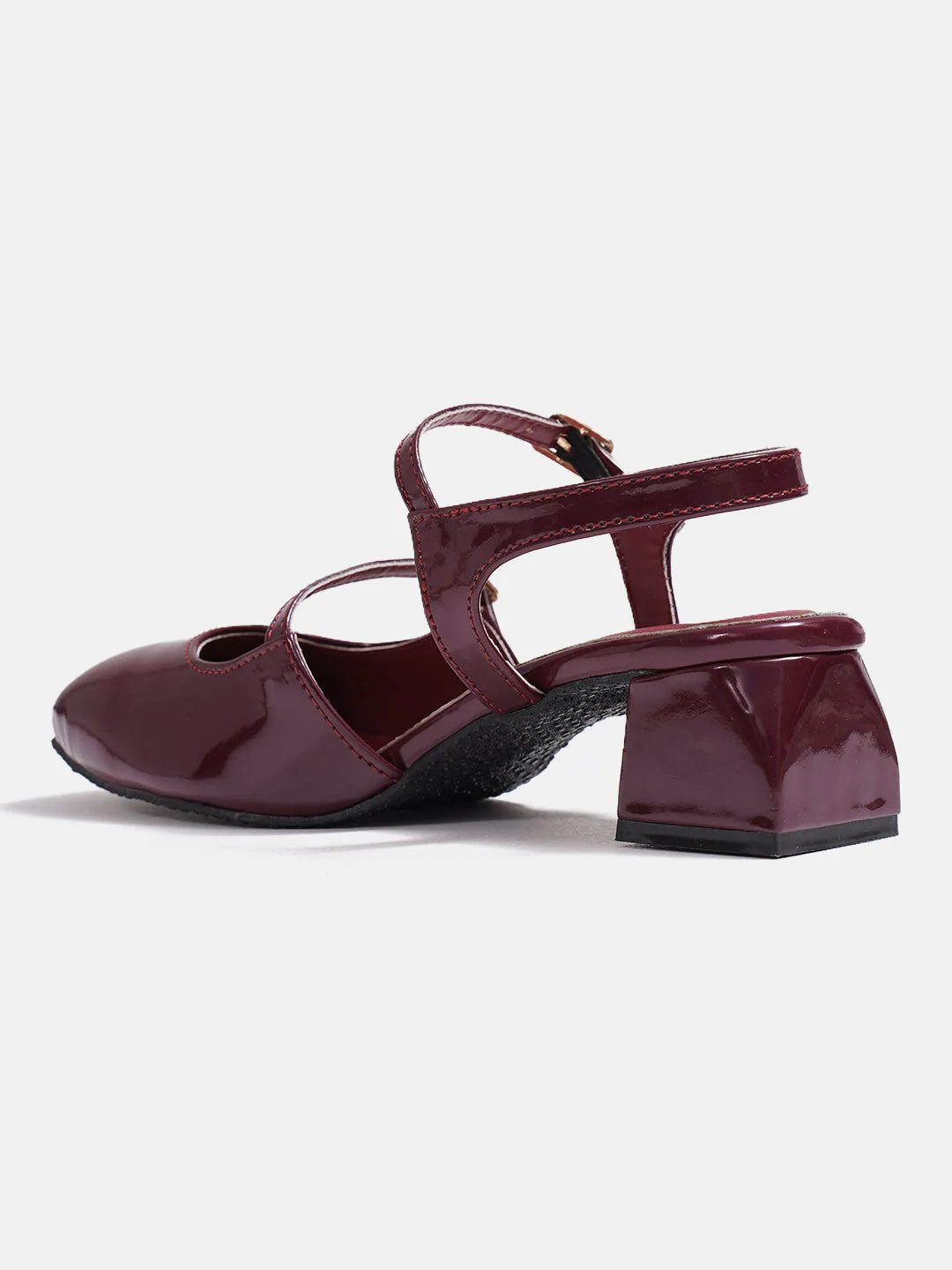 Jm Looks Patent Mary Jane Block Heels - Image 9