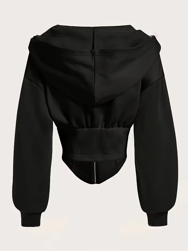 Drop Shoulder Zip Up Hoodie - Image 2