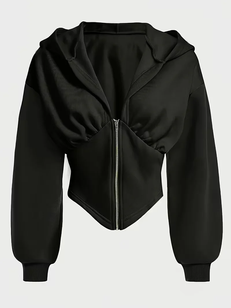 Drop Shoulder Zip Up Hoodie - Image 3