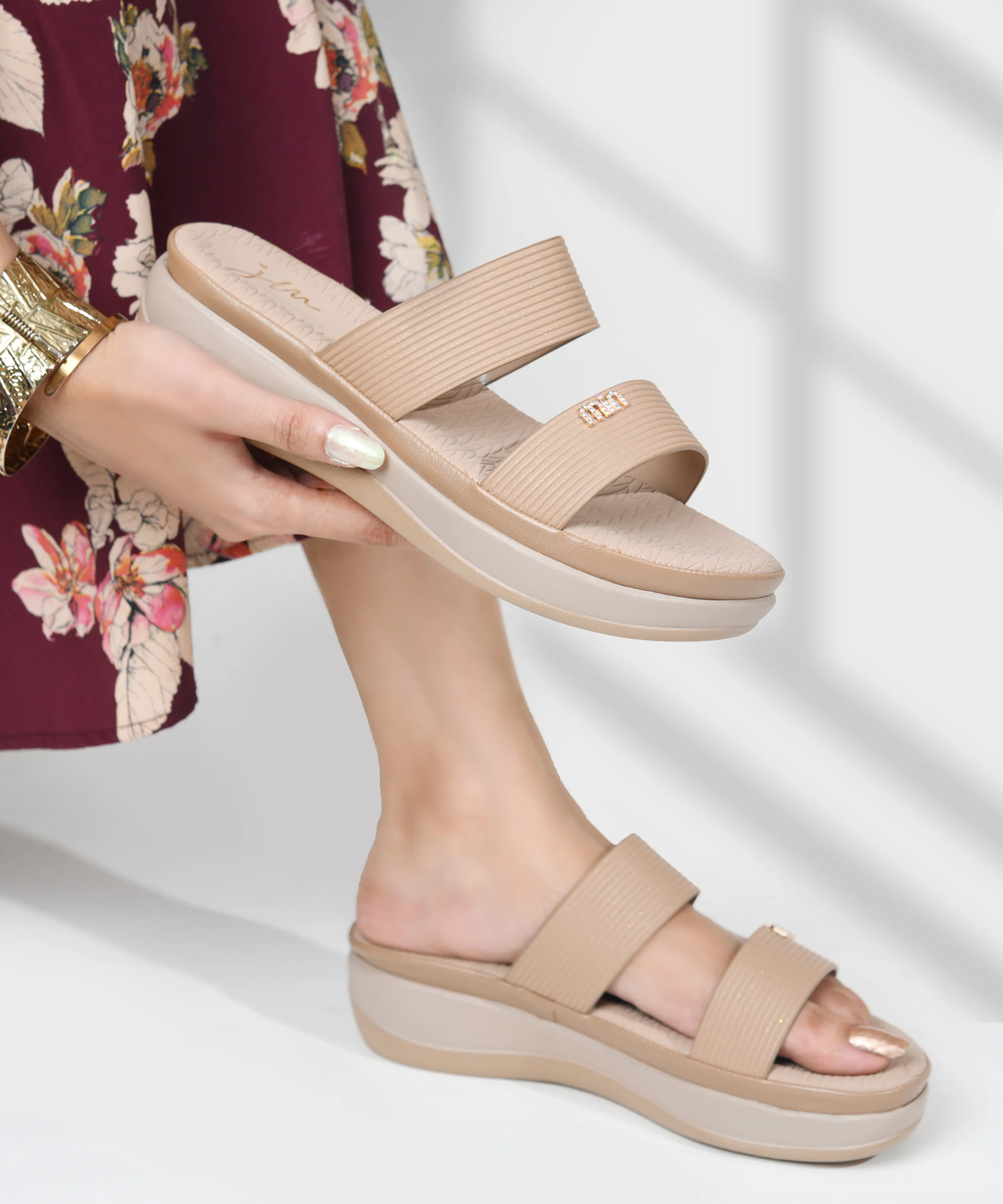 Dual Strap Comfort Slide Sandals - Image 9