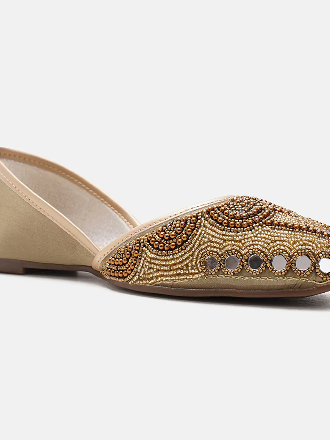 JM Looks Mirror Work Beaded Jutti - Image 12