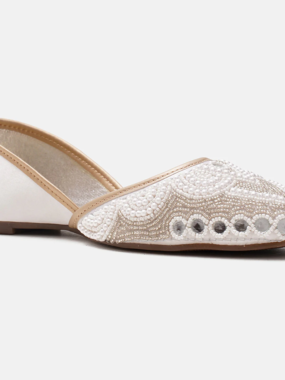 JM Looks Mirror Work Beaded Jutti - Image 18