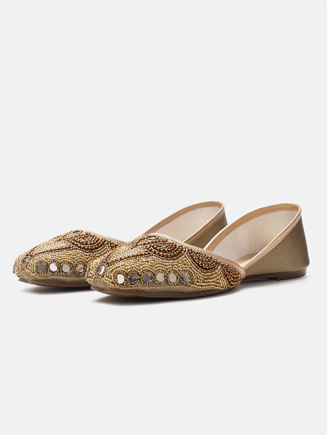 JM Looks Mirror Work Beaded Jutti - Image 9