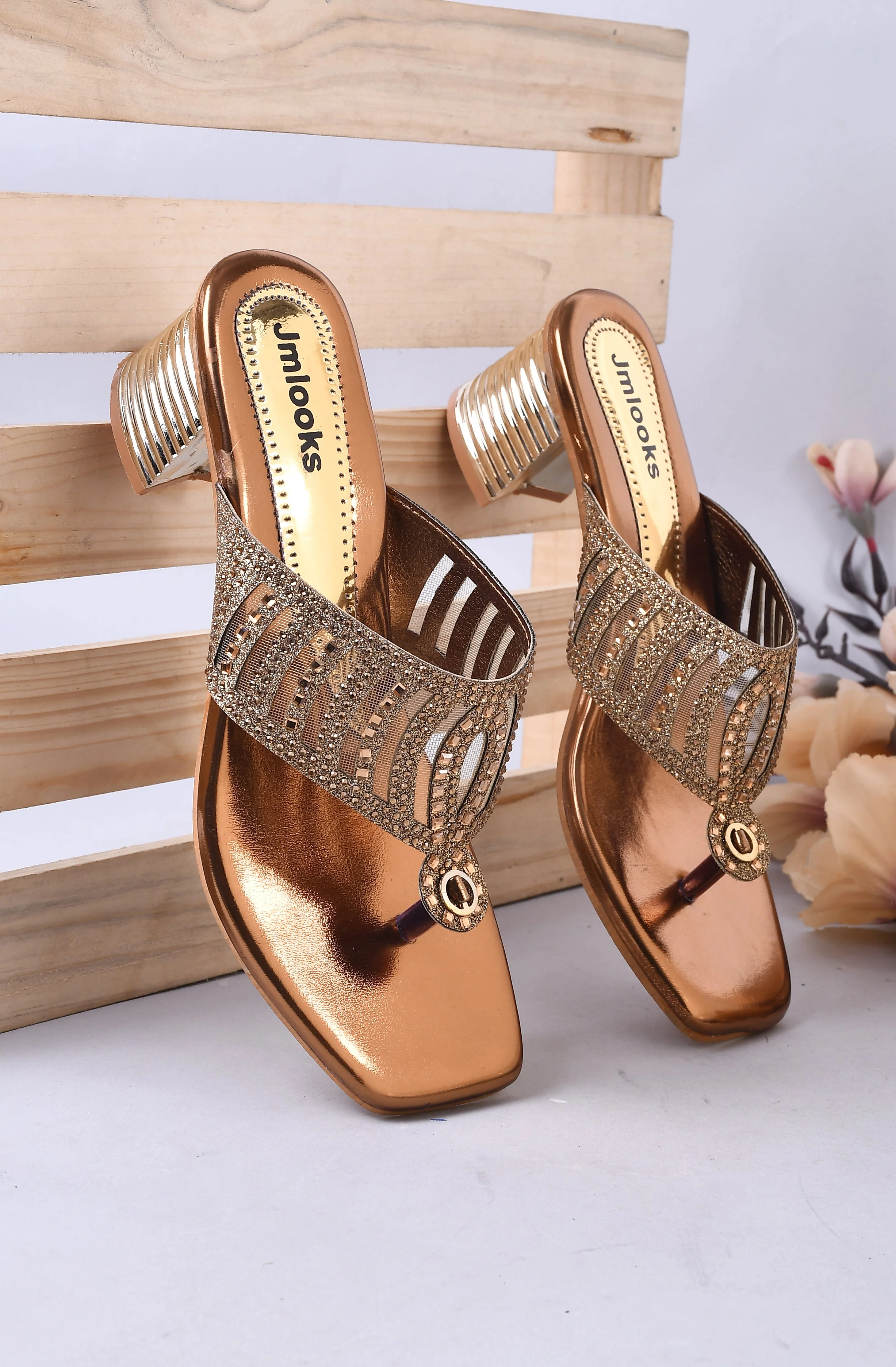 Jm Looks Festive Embellished Heels for Women & Girls