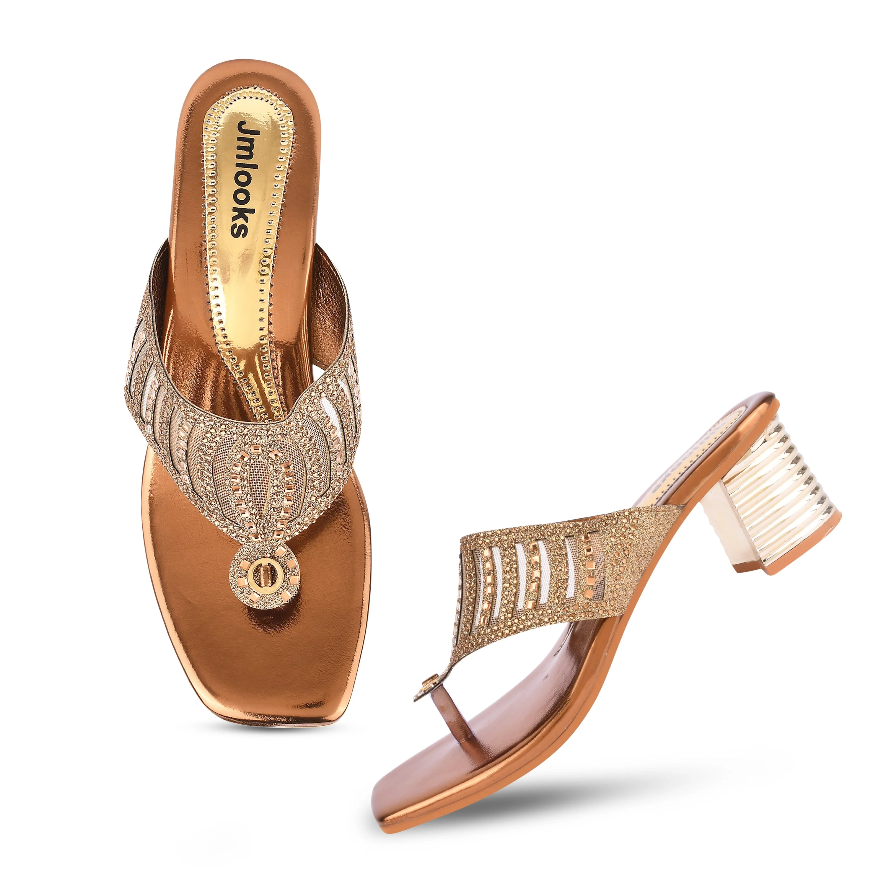 Jm Looks Festive Embellished Heels for Women & Girls - Image 3