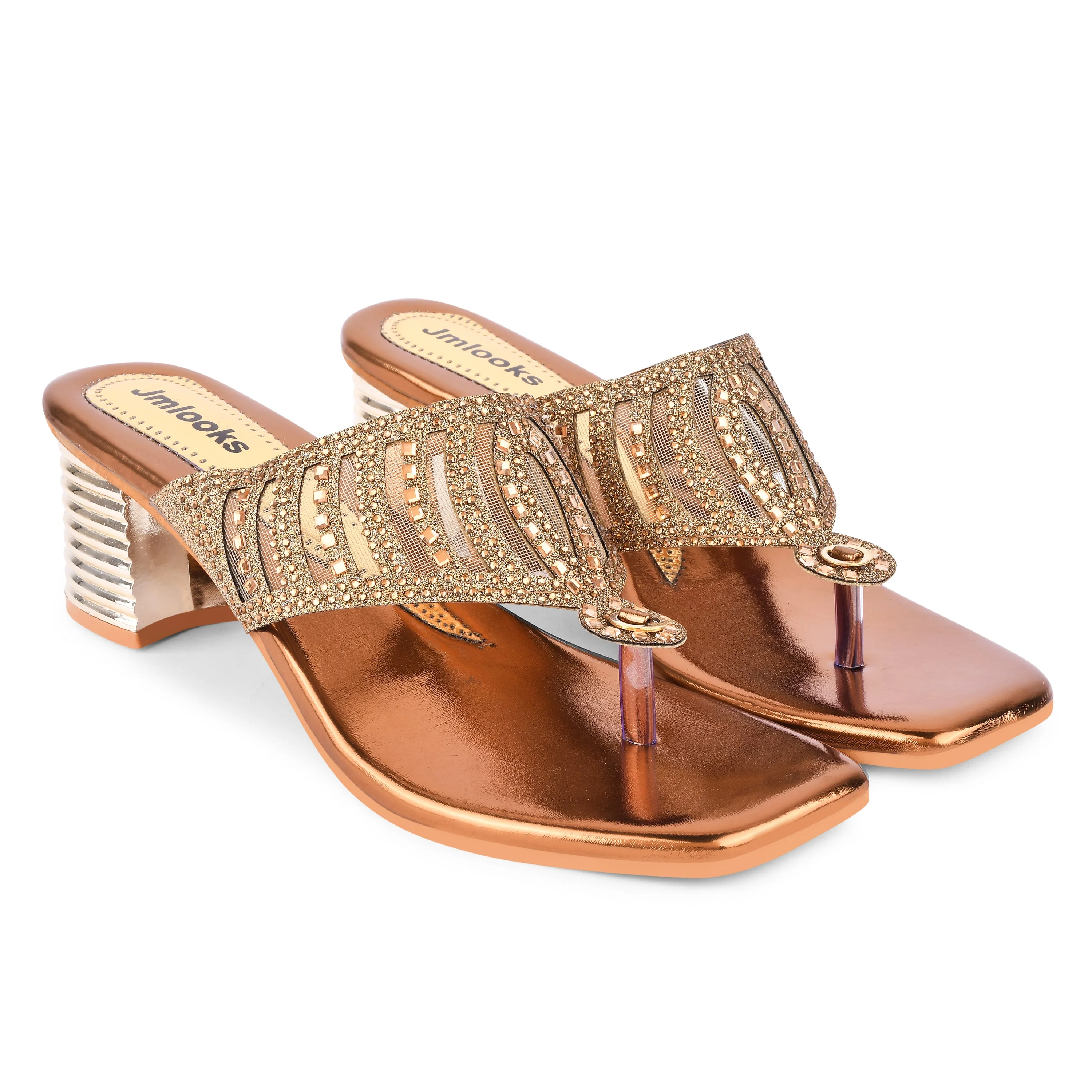 Jm Looks Festive Embellished Heels for Women & Girls - Image 4