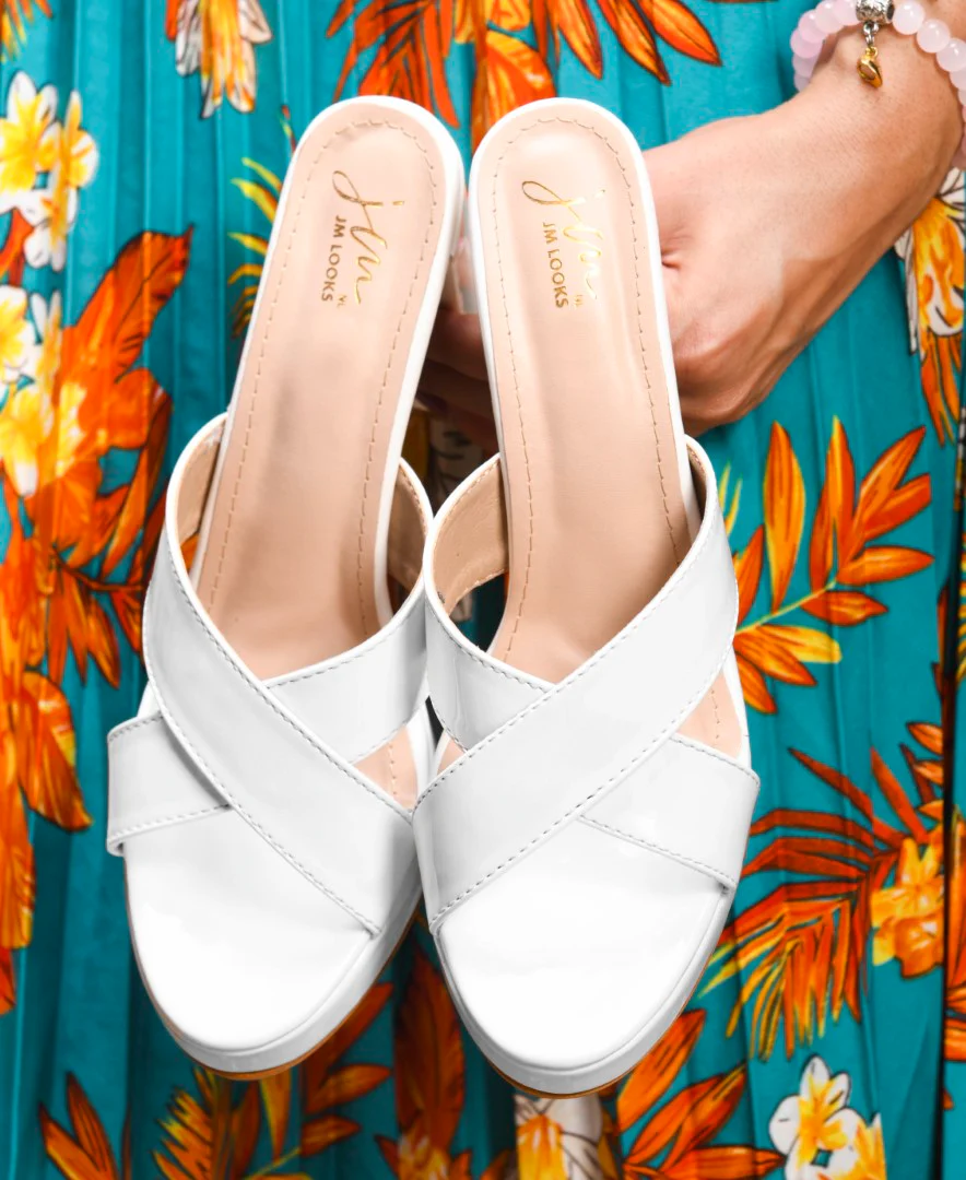 Jm Looks Criss-Cross Strap Block Heels - Image 8