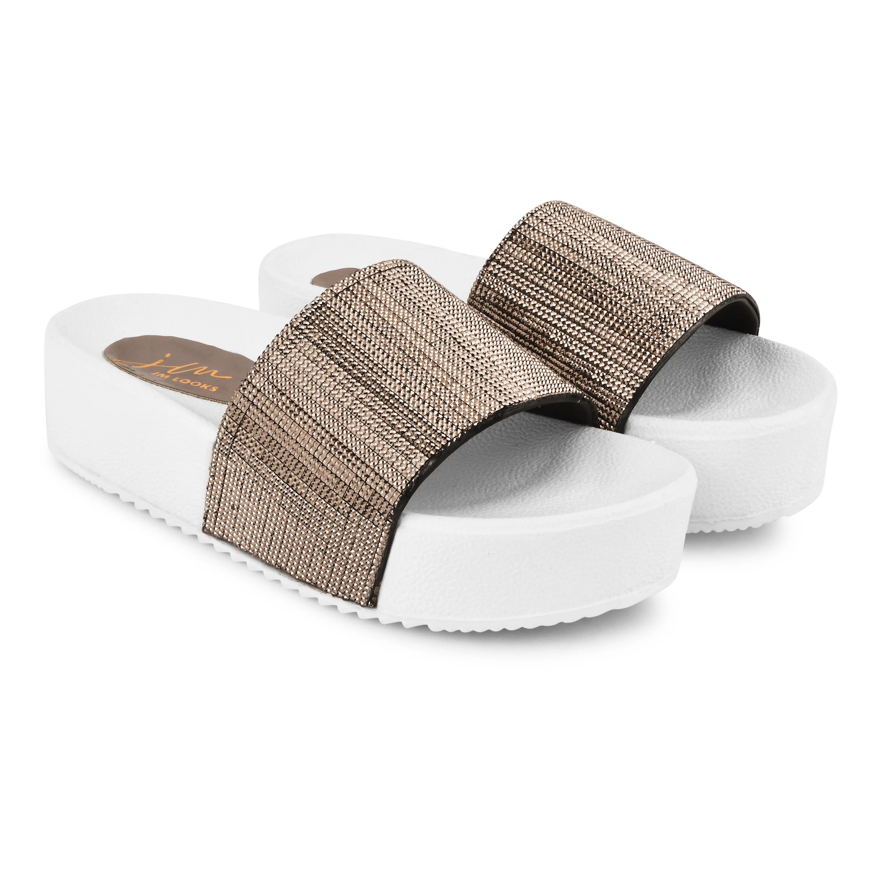Jm Looks Sparkling Platform Slides for Women & Girls - Image 11