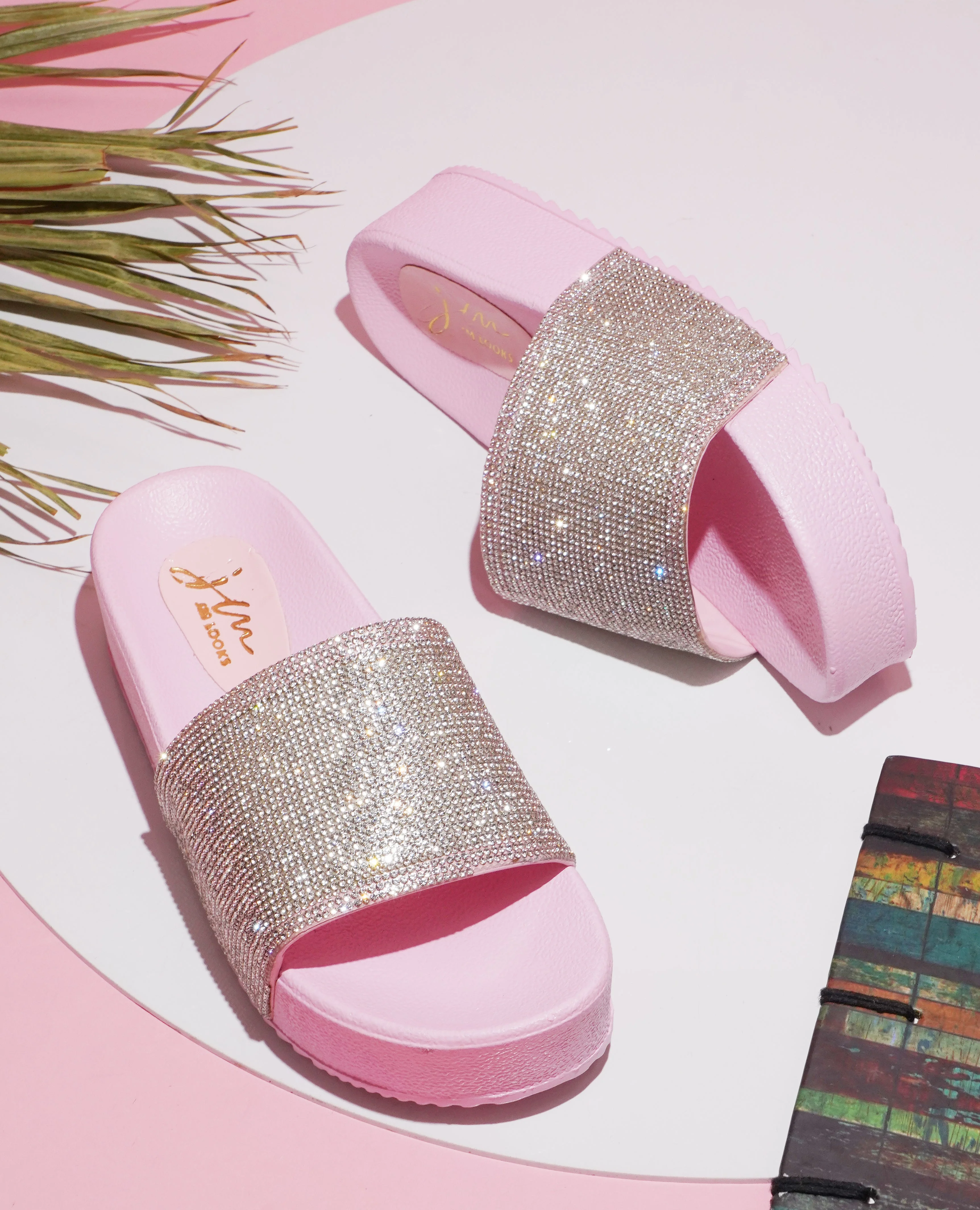 Jm Looks Sparkling Platform Slides for Women & Girls - Image 13