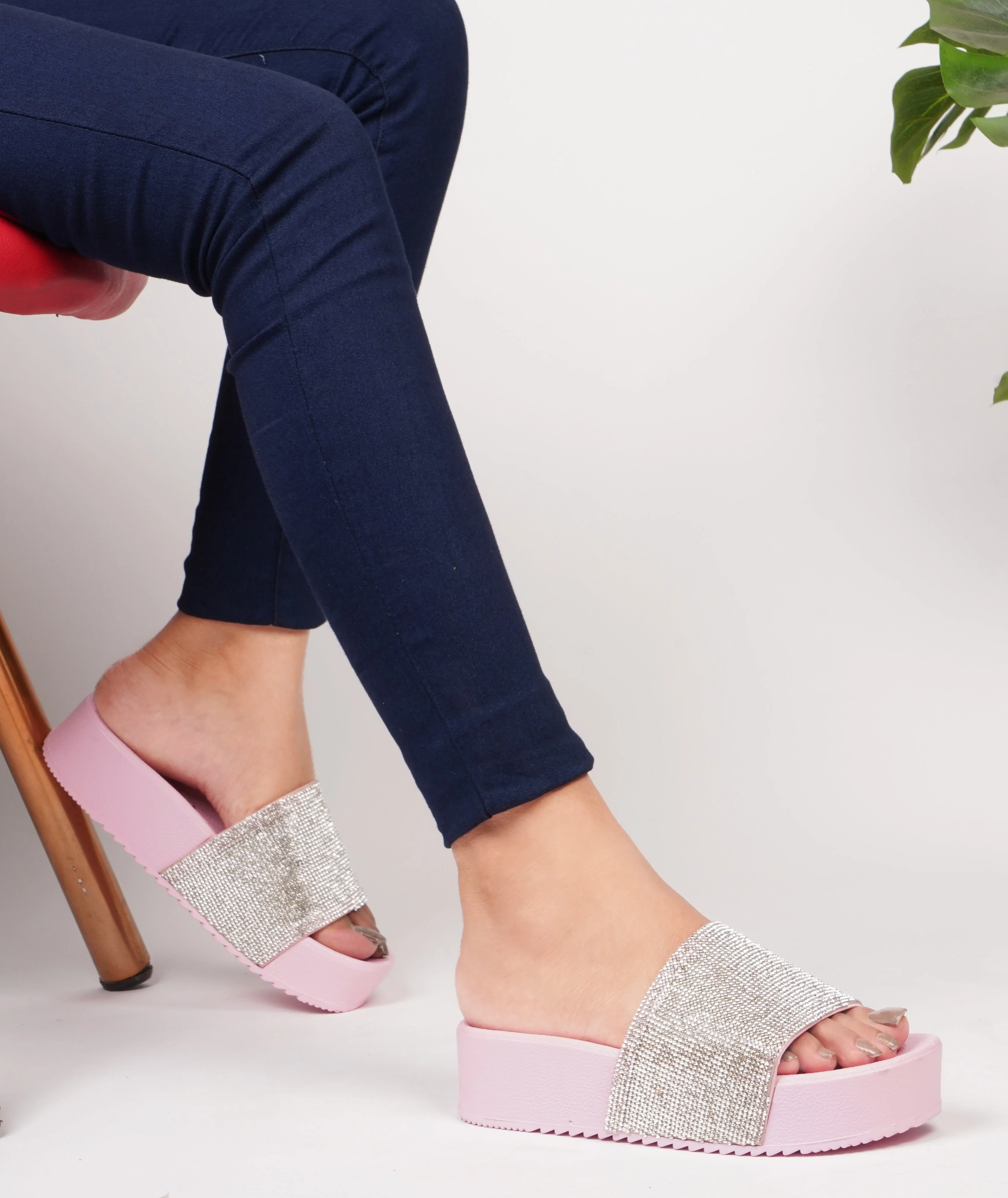 Jm Looks Sparkling Platform Slides for Women & Girls - Image 14