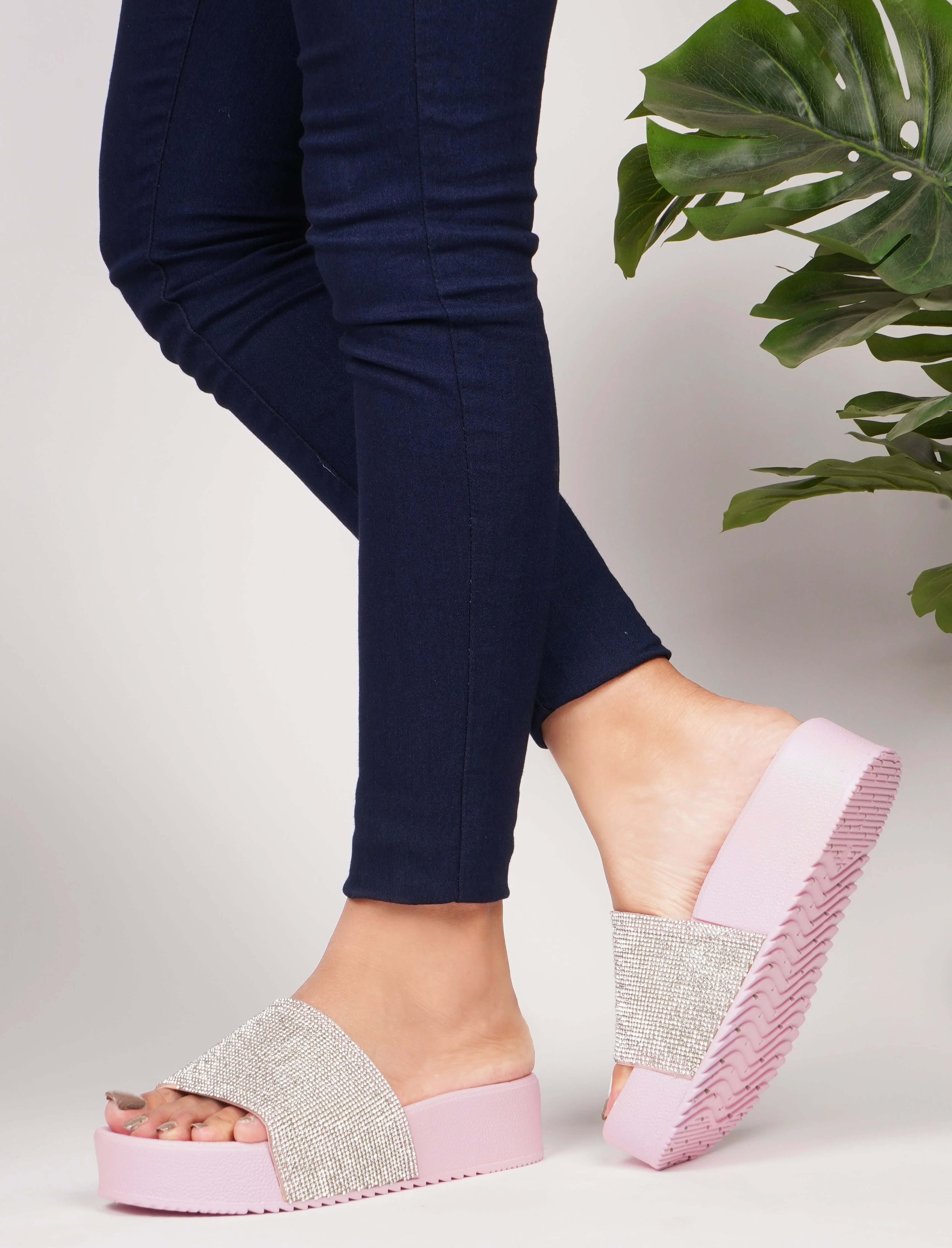 Jm Looks Sparkling Platform Slides for Women & Girls - Image 16