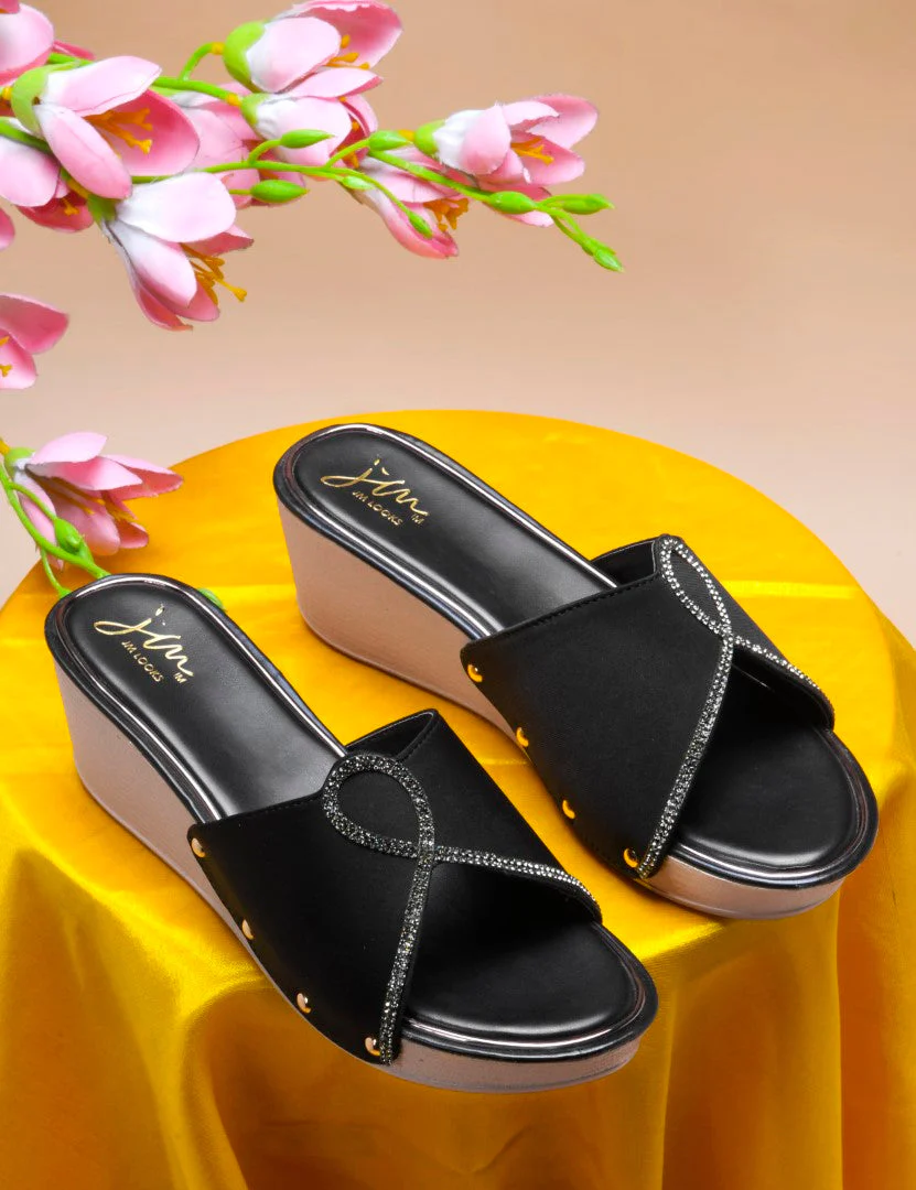 Elegant Embellished Wedge Heels - Image 9