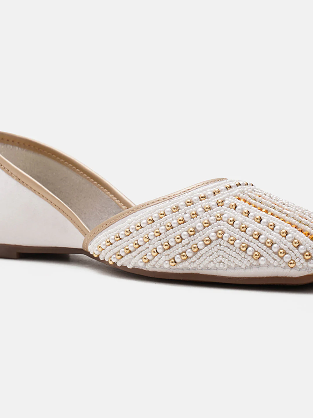 JM Looks Striped Beaded Festive Jutti - Image 17