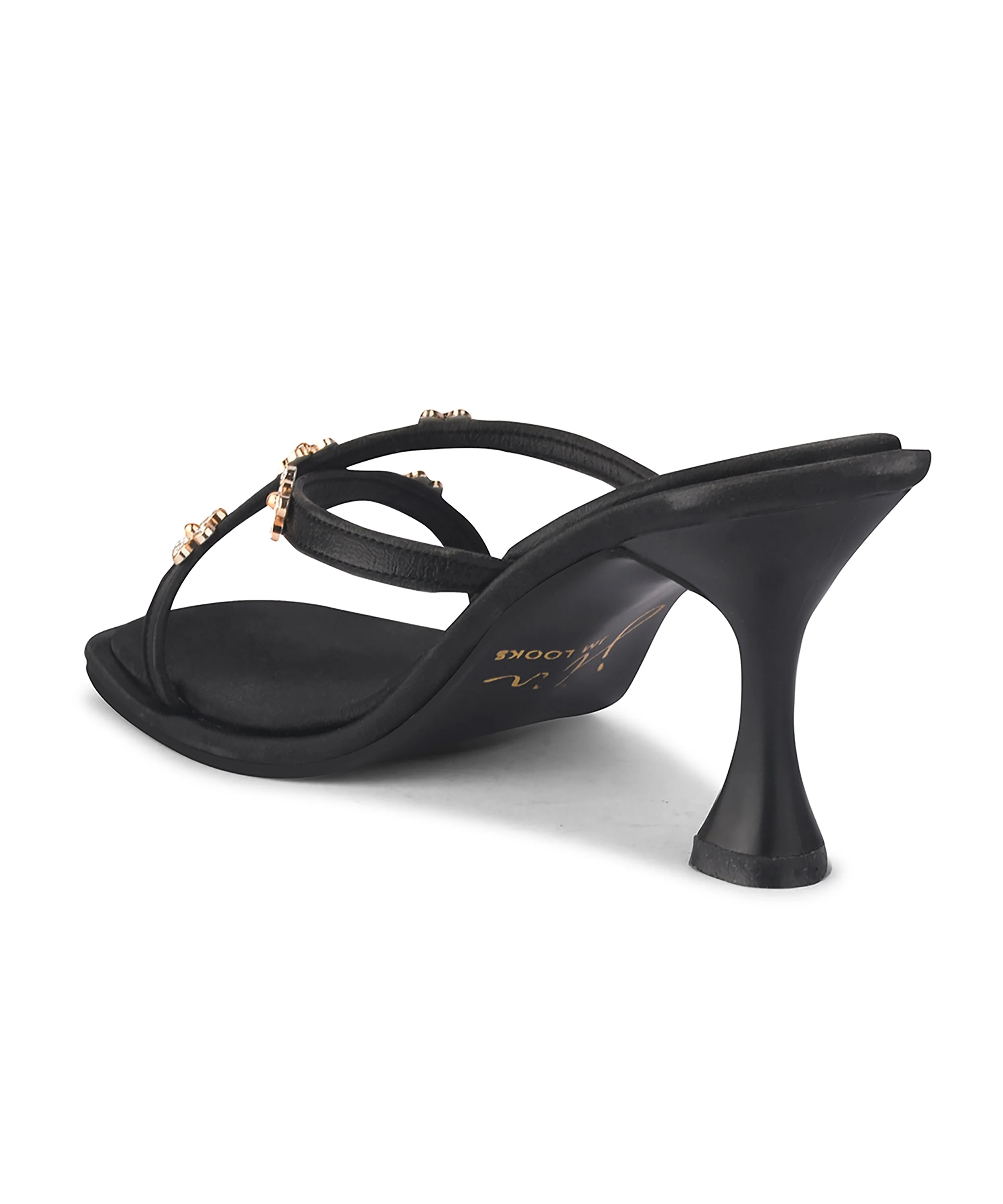 Elegant Heeled Sandals with Floral Straps - Image 12