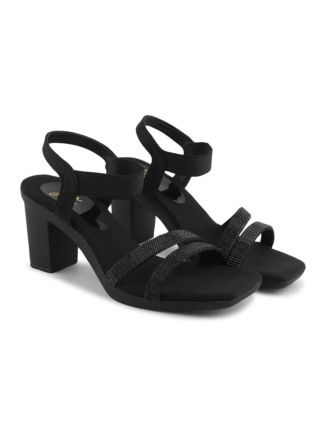 Jm Looks Embellished Strap Block Heel Sandals - Image 6