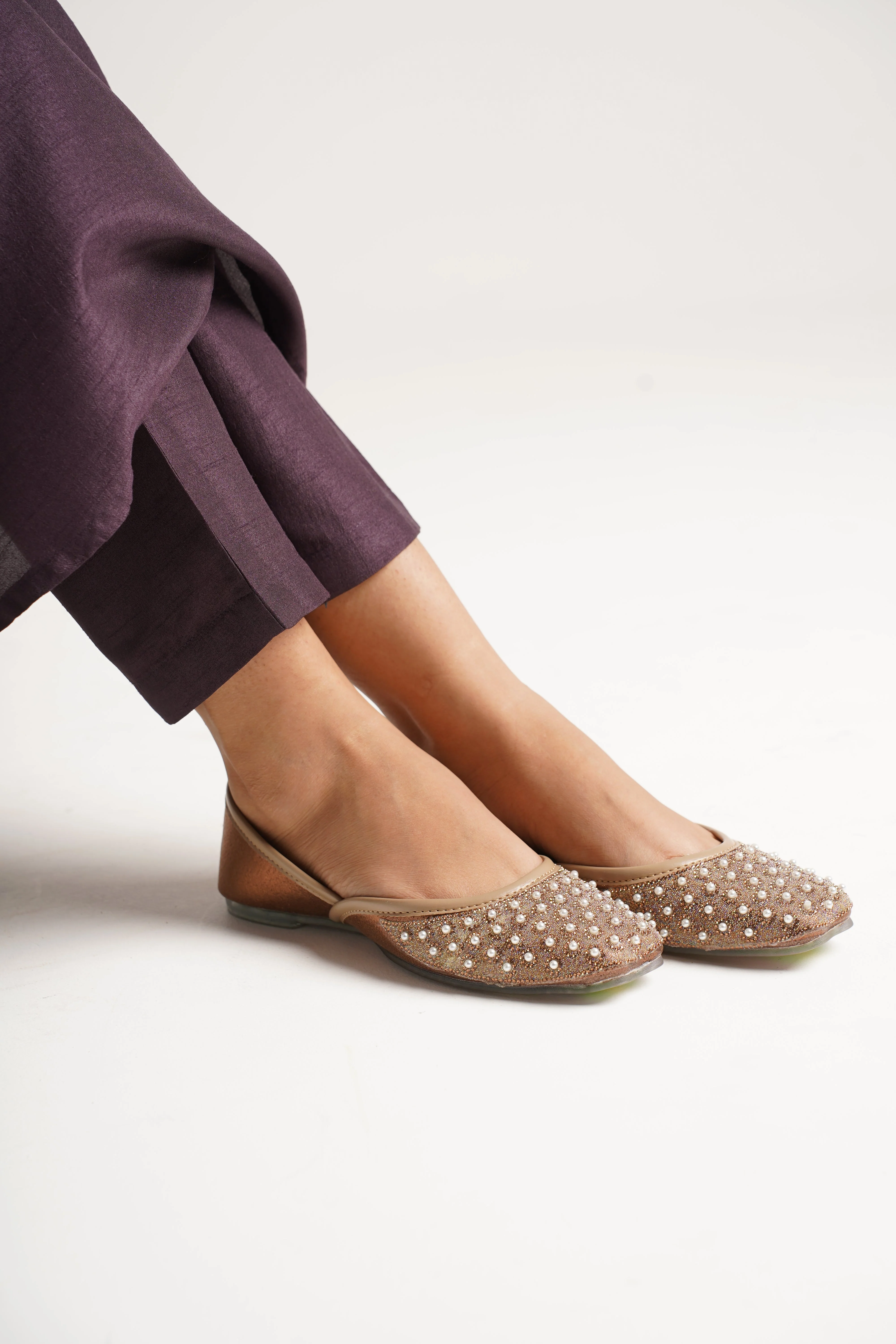 JM Looks Embellished Jutti Flats - Image 2