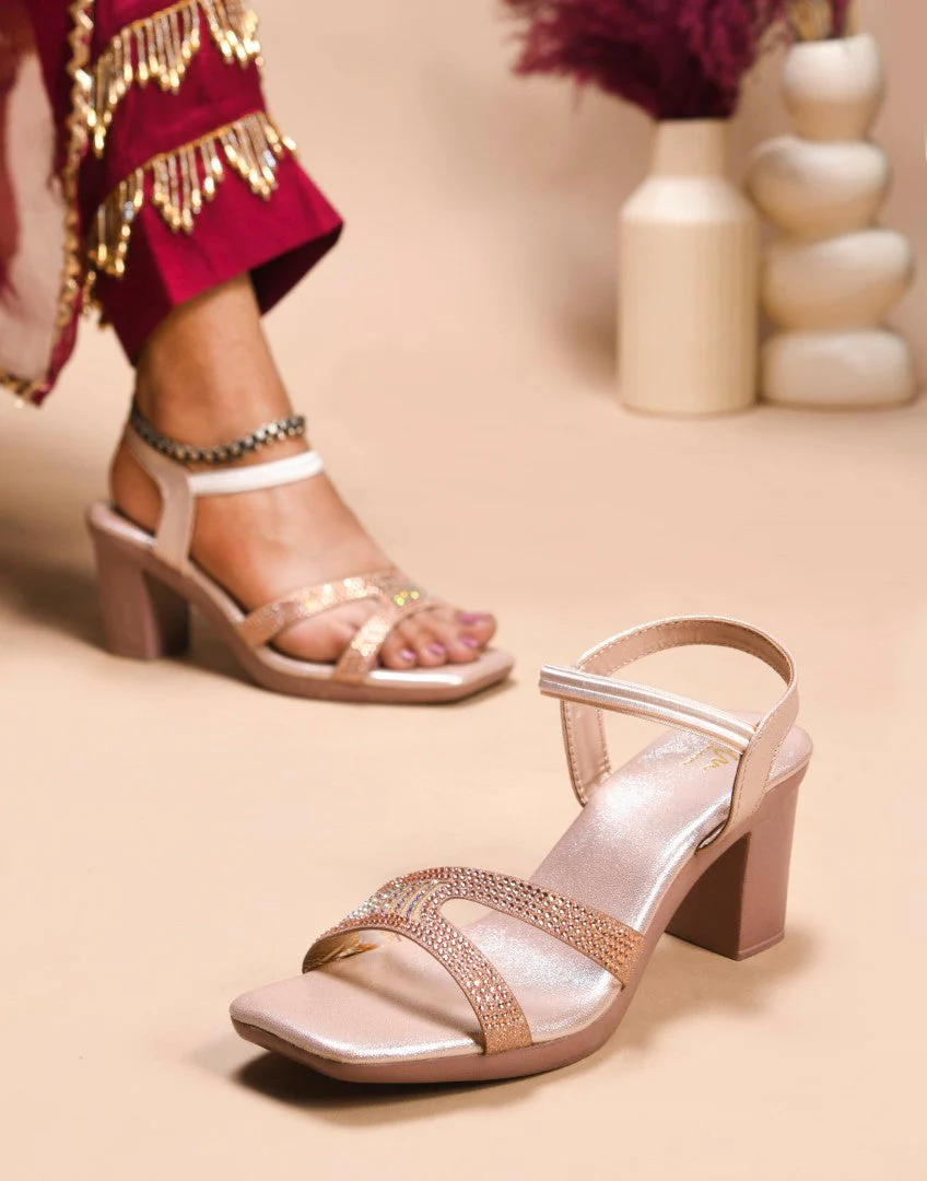 Jm Looks Embellished Block Heels for Women - Image 13