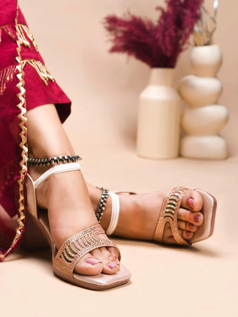 Jm Looks Embellished Block Heels for Women - Image 14