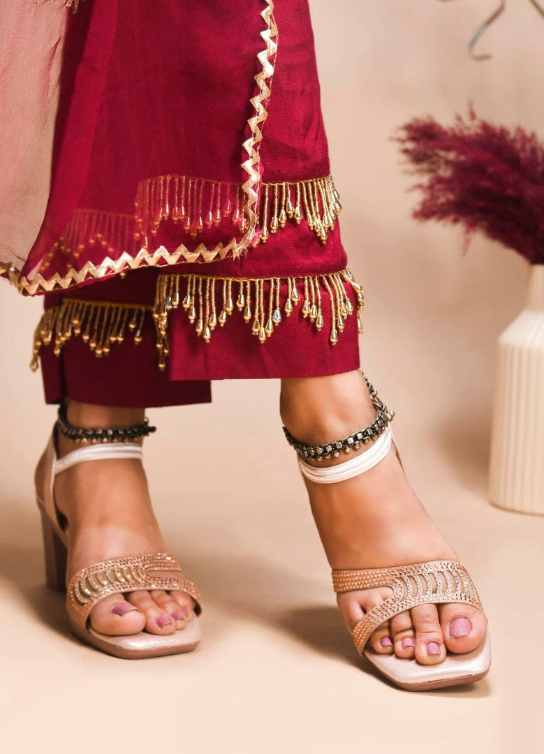 Jm Looks Embellished Block Heels for Women - Image 15
