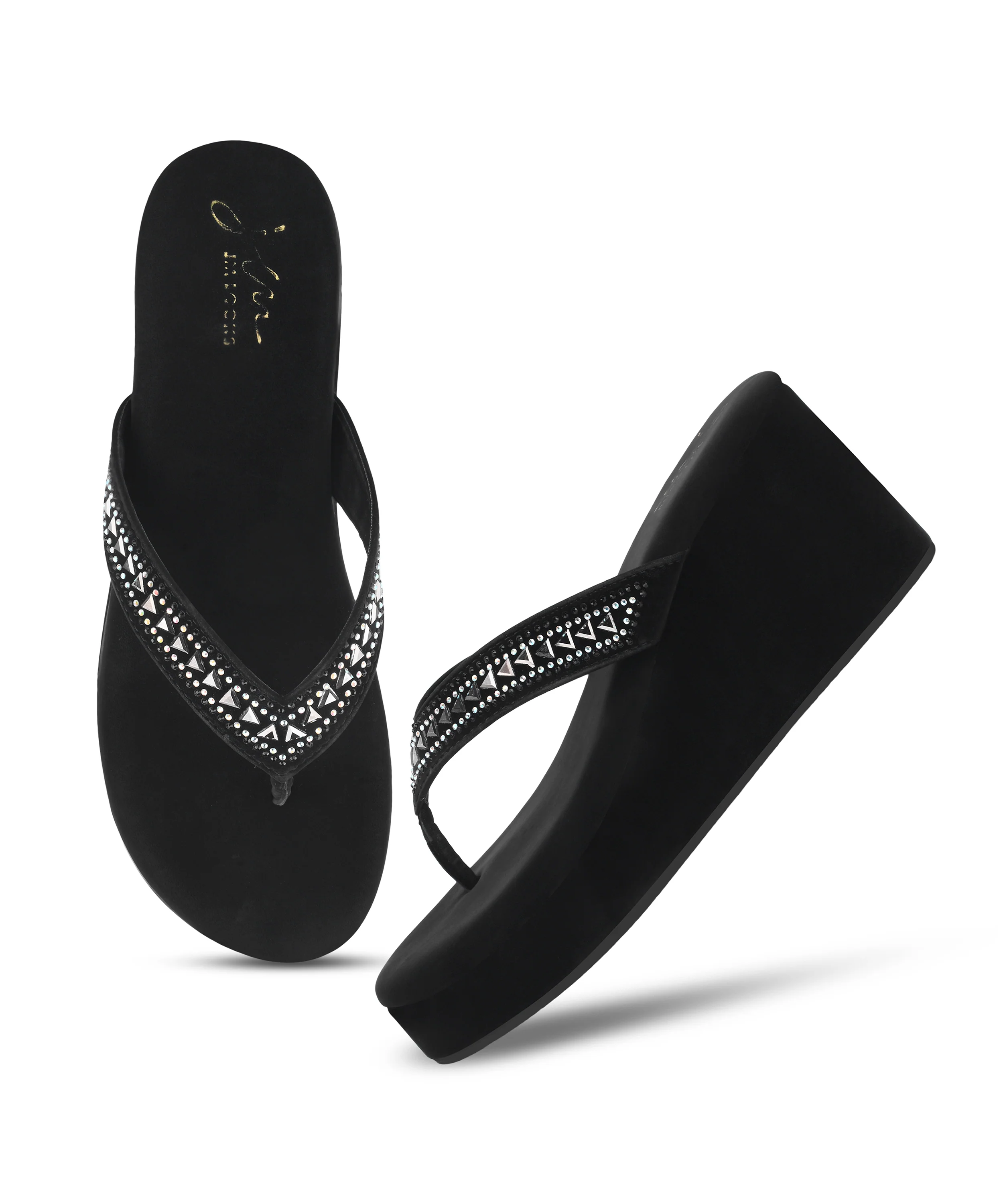 Elegant Studded Platform Flip Flops - Image 6