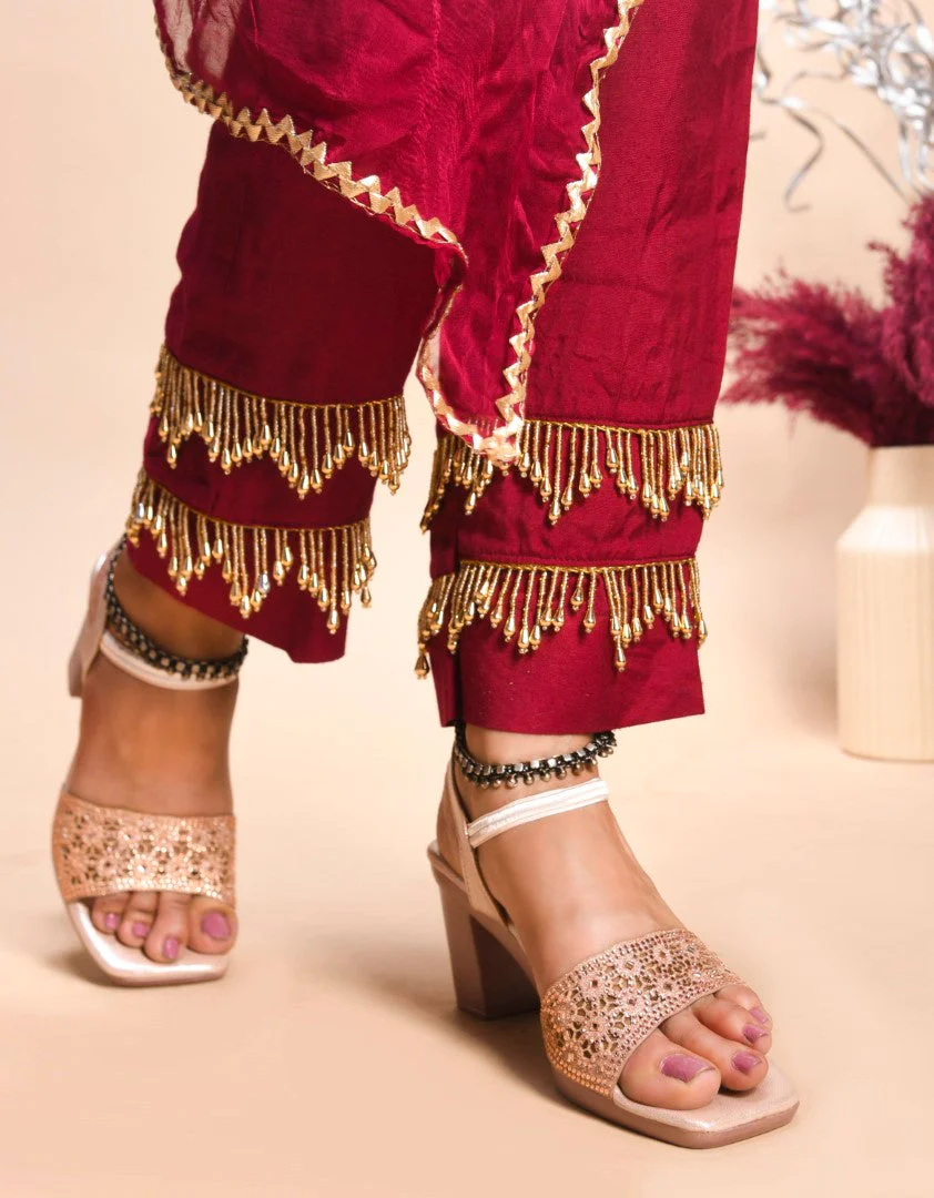 Jm Looks Embellished Low Block Heels for Women - Image 11