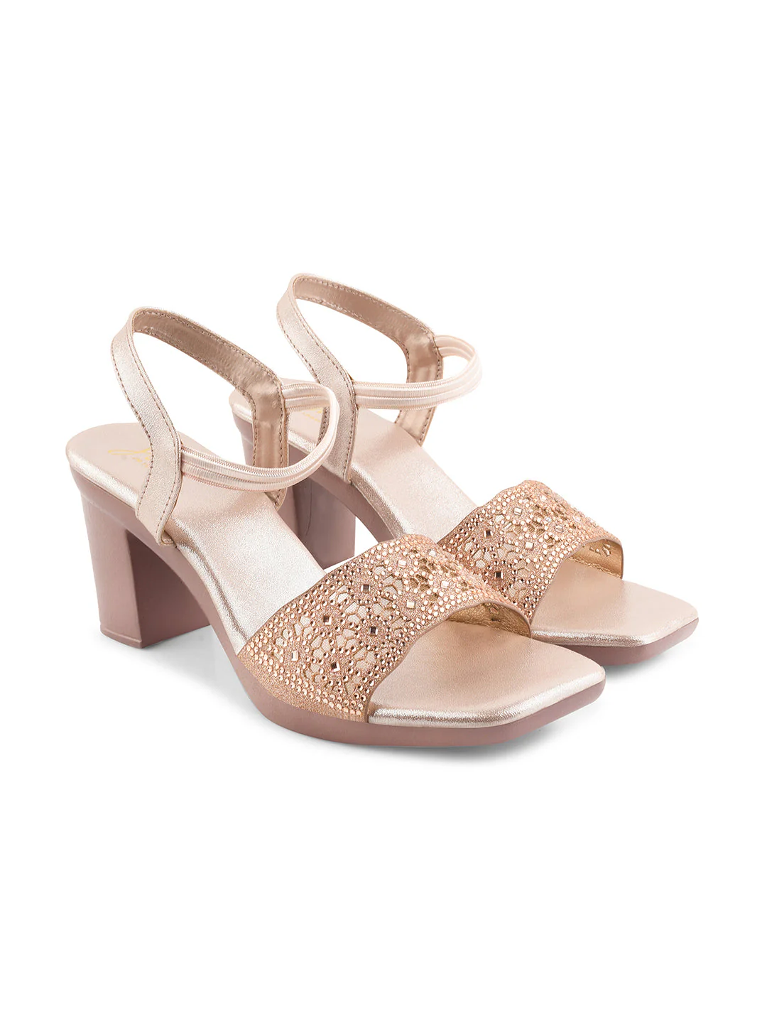 Jm Looks Embellished Low Block Heels for Women - Image 12