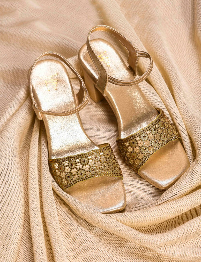 Jm Looks Embellished Low Block Heels for Women - Image 2