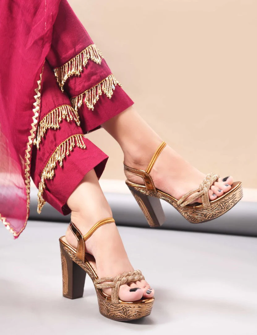 Jm Looks Festive Platform Heels for Women