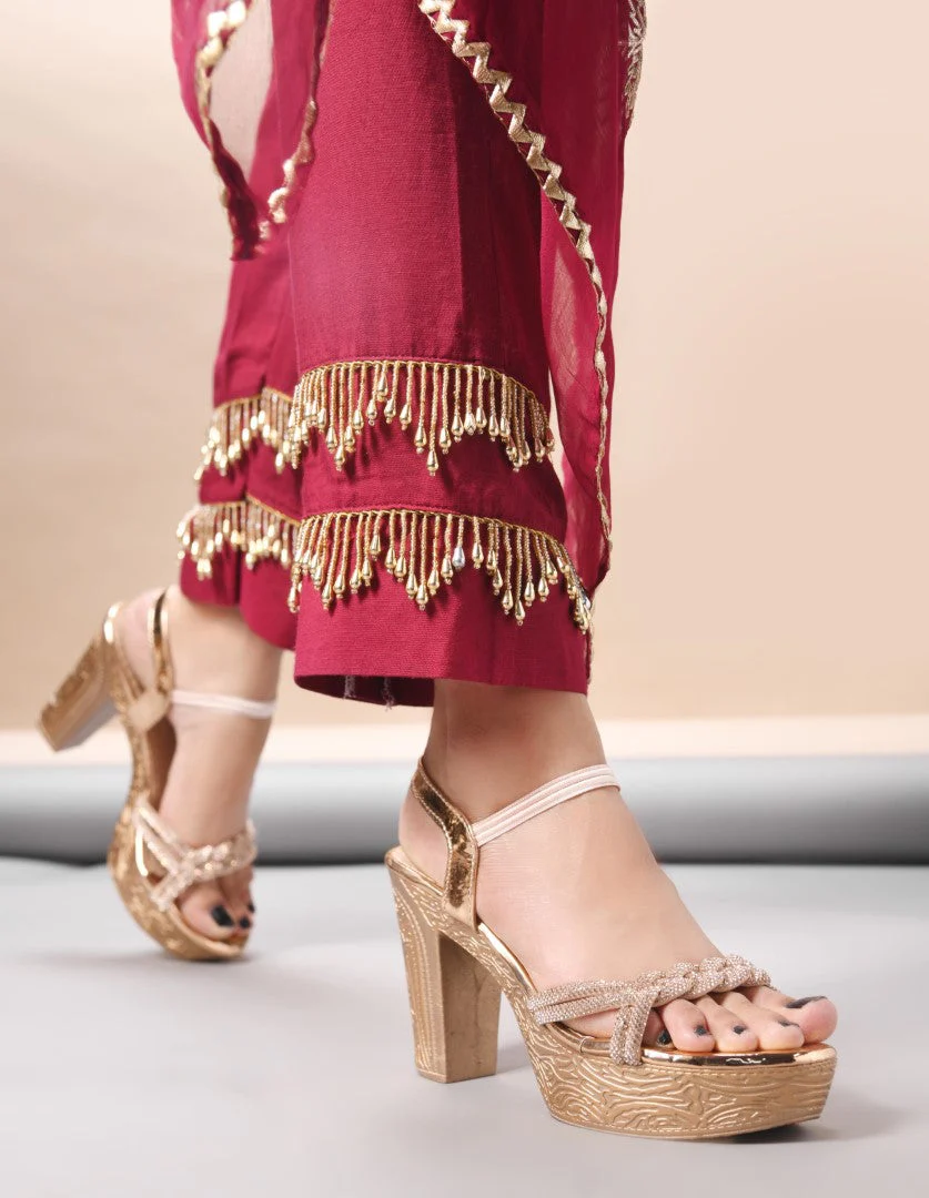 Jm Looks Festive Platform Heels for Women - Image 10