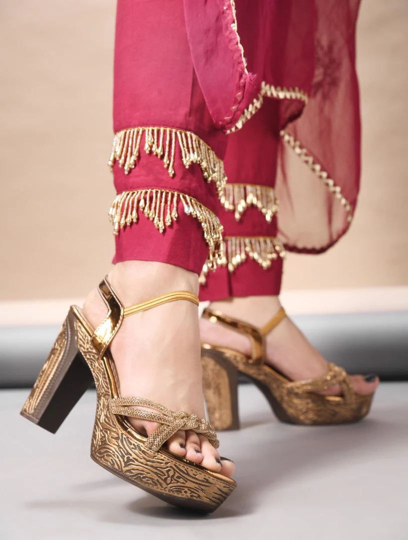 Jm Looks Festive Platform Heels for Women - Image 2