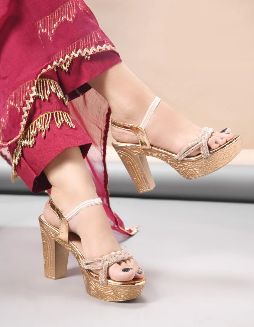 Jm Looks Festive Platform Heels for Women - Image 7