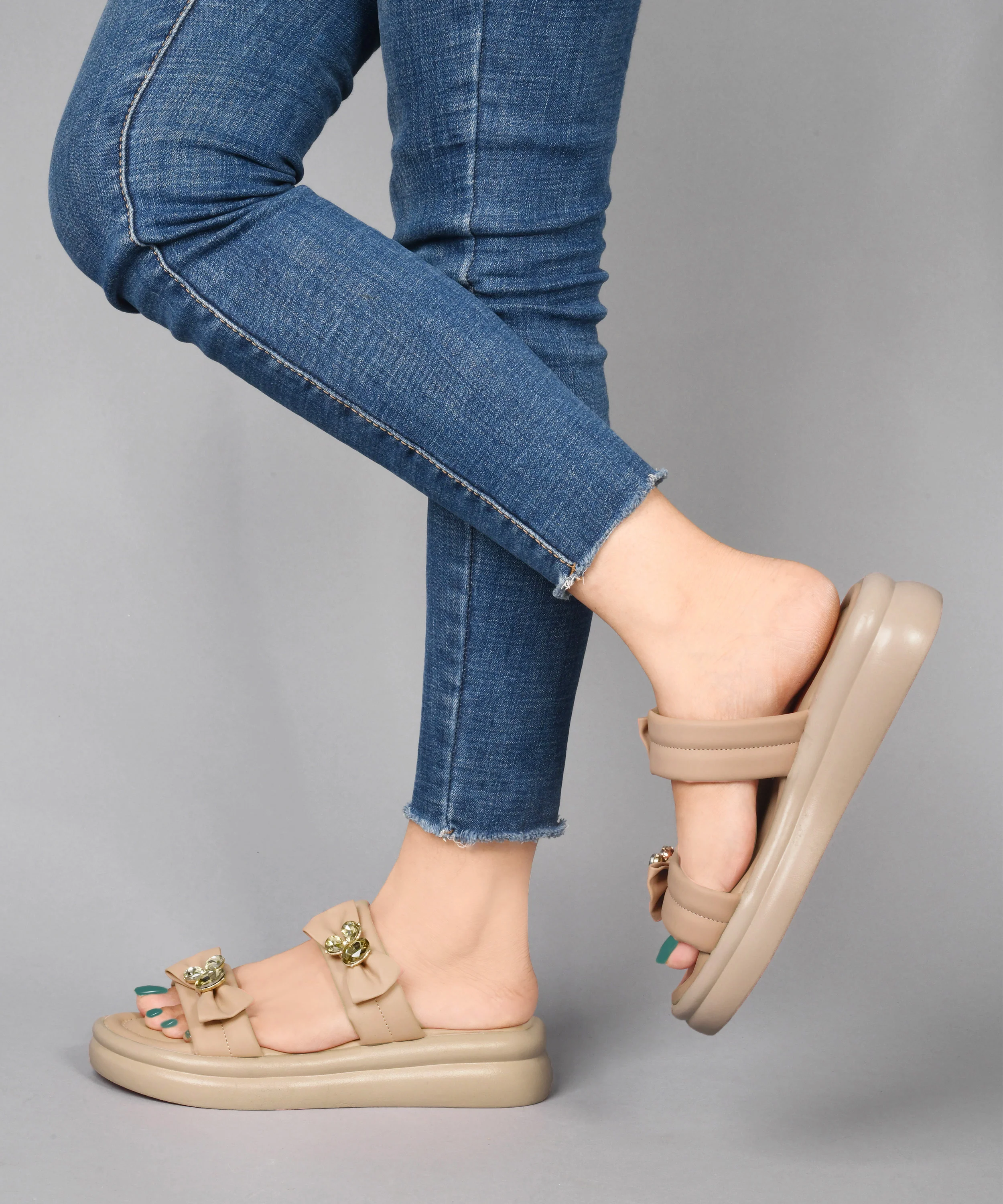 Embellished Bow Platform Slides - Image 13