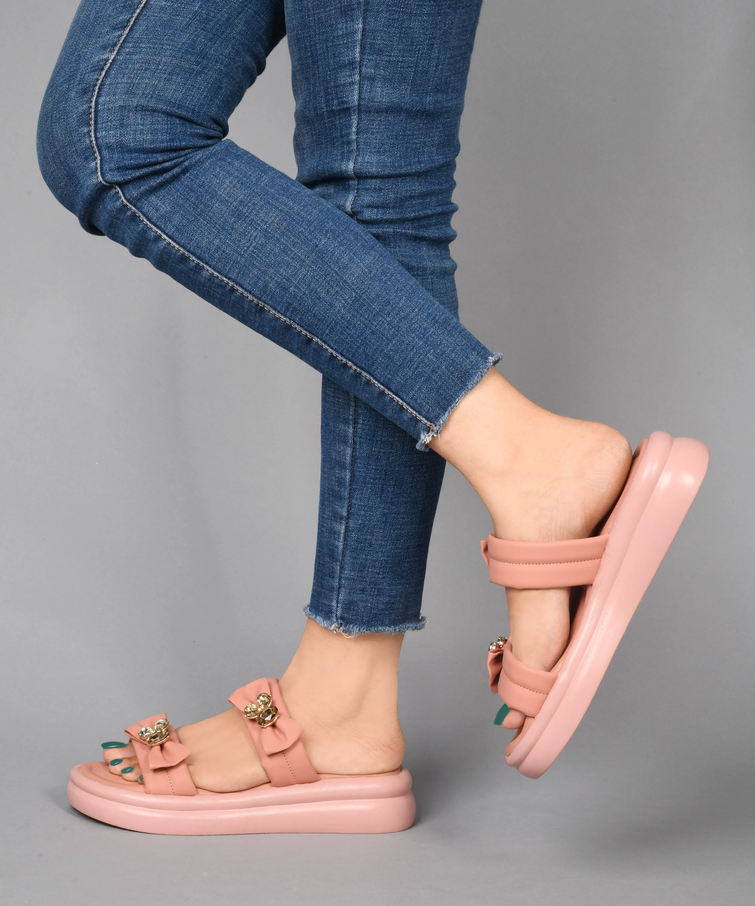 Embellished Bow Platform Slides - Image 7
