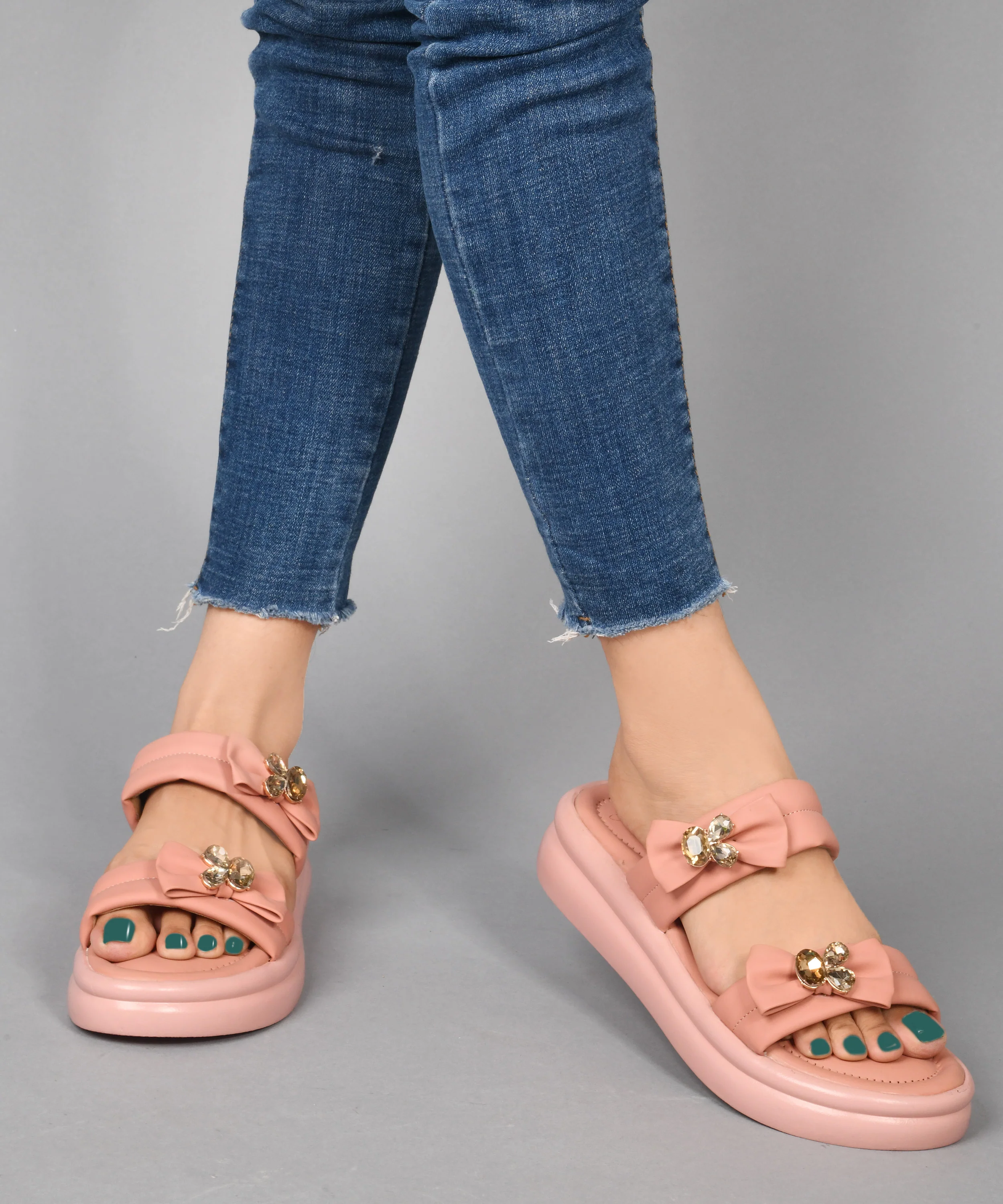 Embellished Bow Platform Slides - Image 8