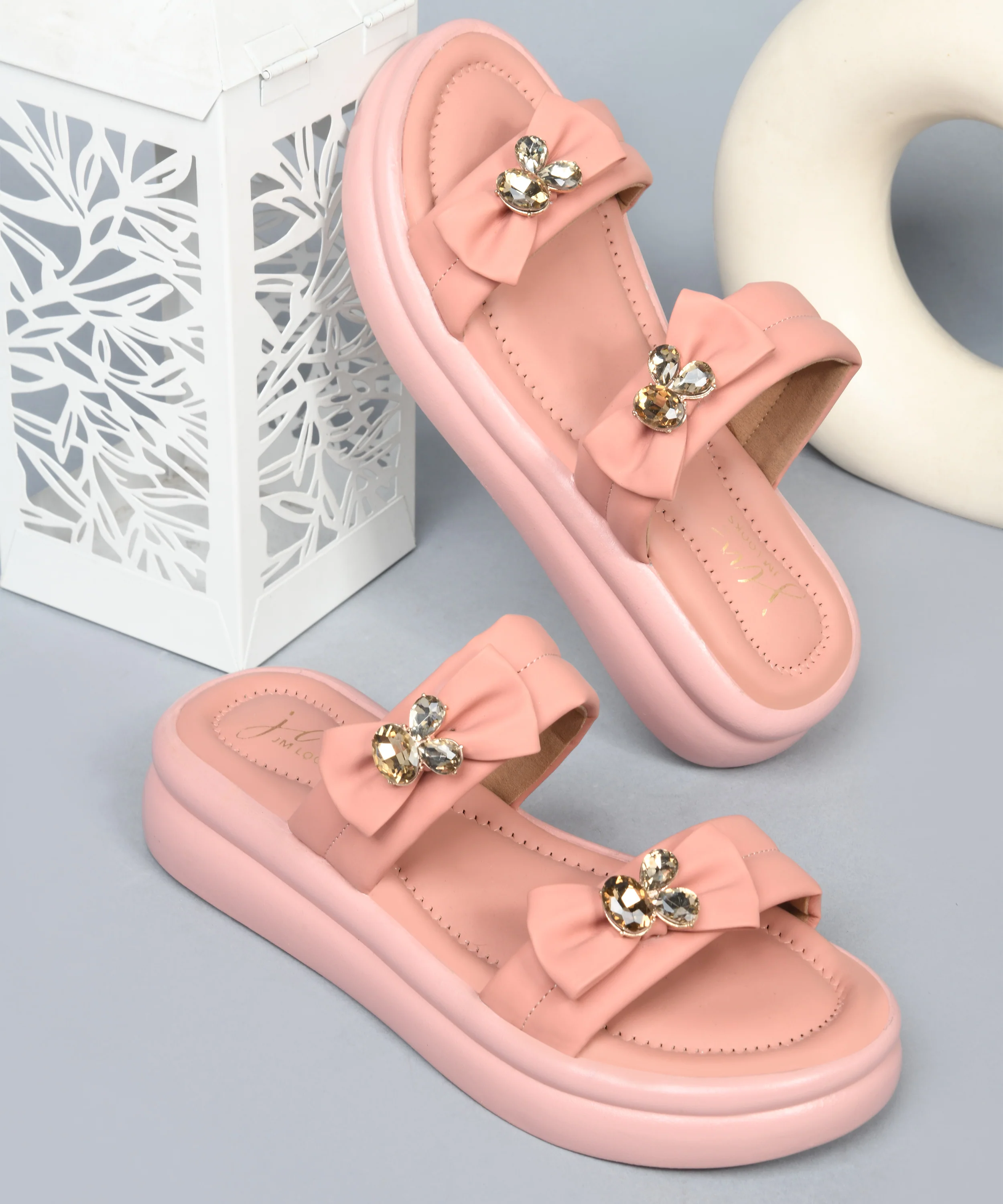 Embellished Bow Platform Slides - Image 9