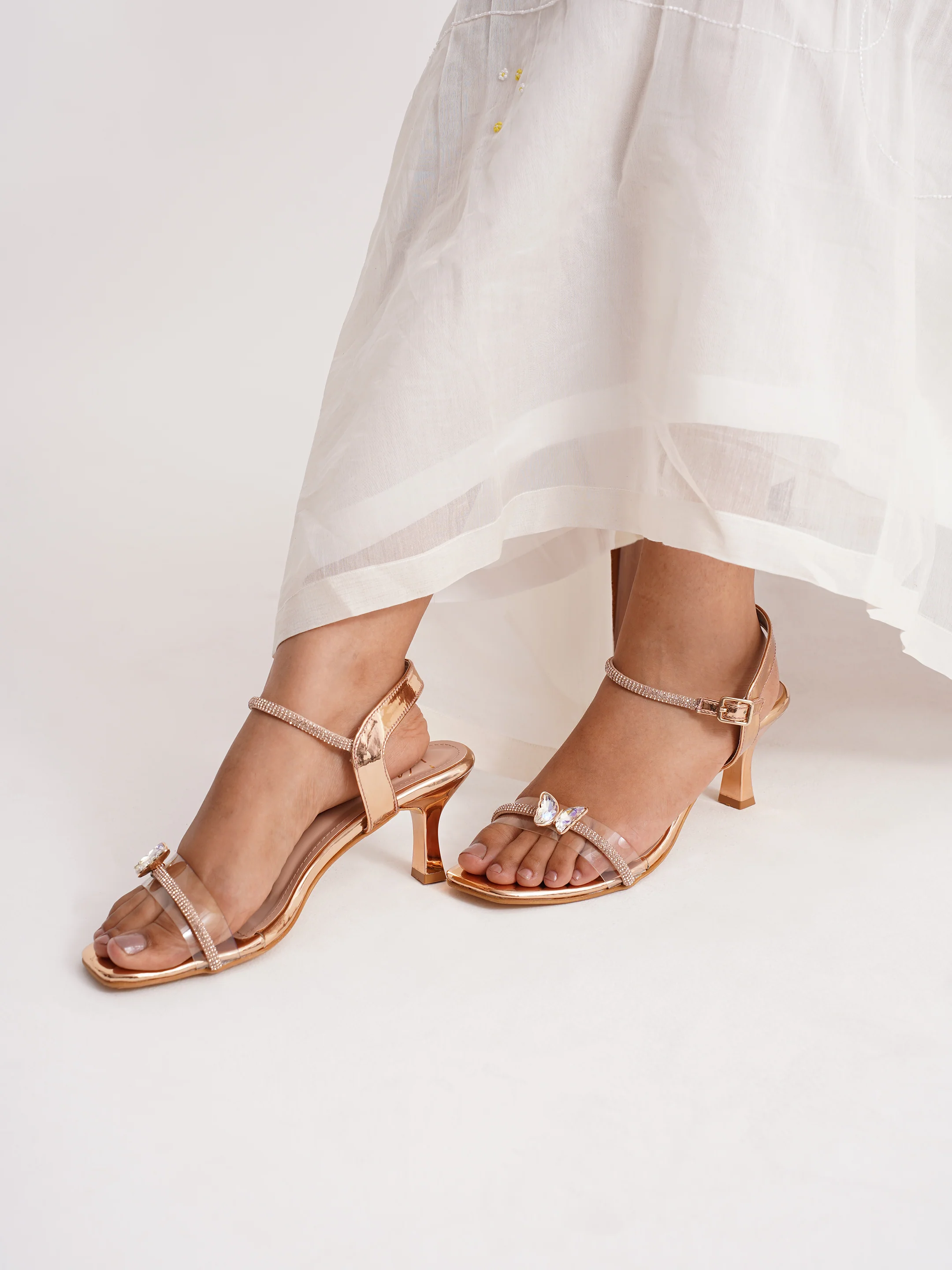 Embellished Butterfly Heel Sandals - Image 9