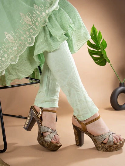 Jm Looks Women's Embellished Block Heel Sandals