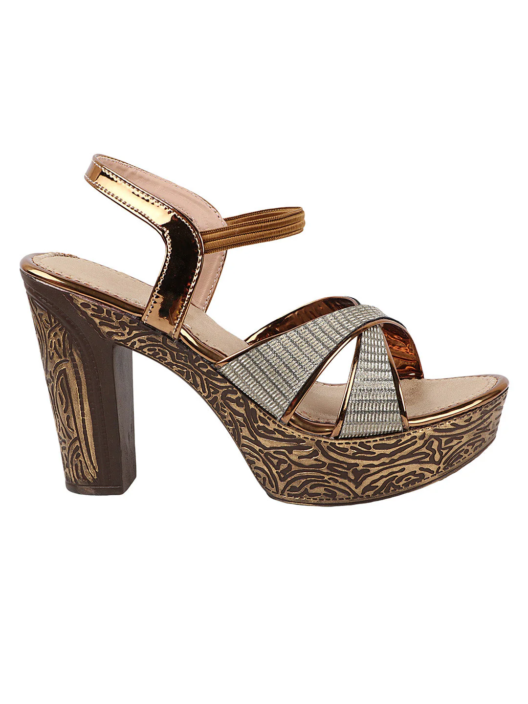 Jm Looks Women's Embellished Block Heel Sandals - Image 5