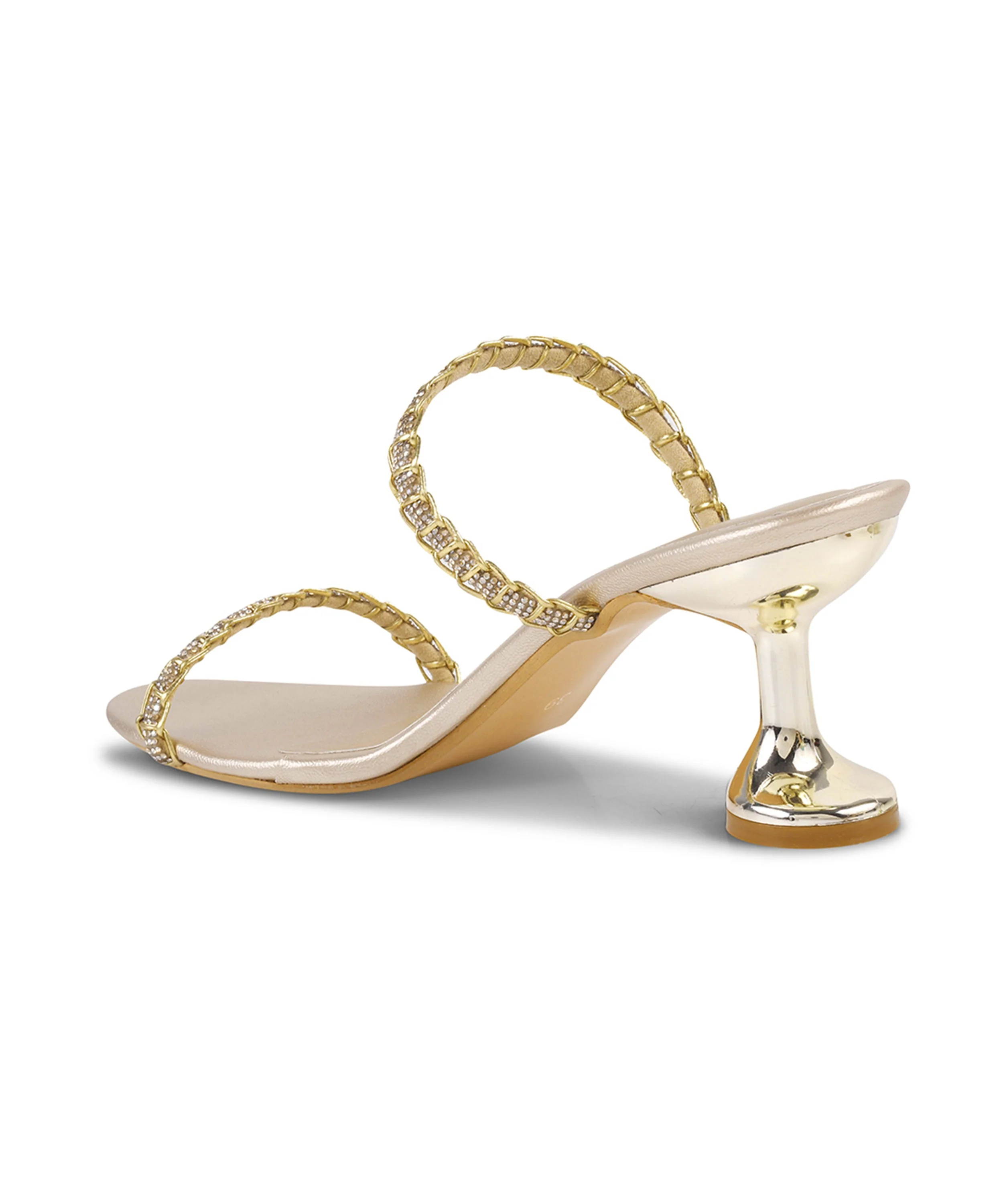 Embellished Double Strap Spool Heel Sandals - Image 12