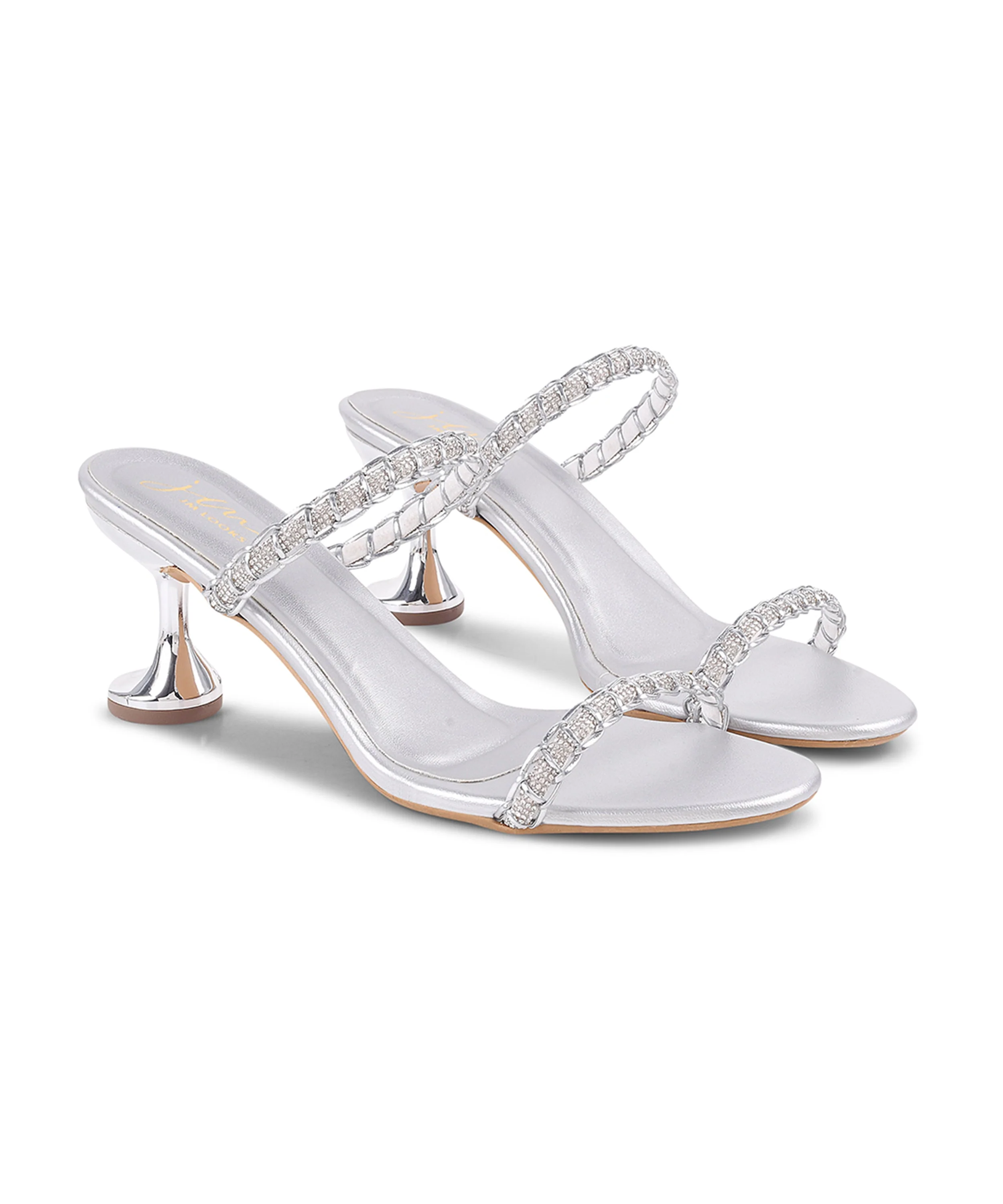 Embellished Double Strap Spool Heel Sandals - Image 17