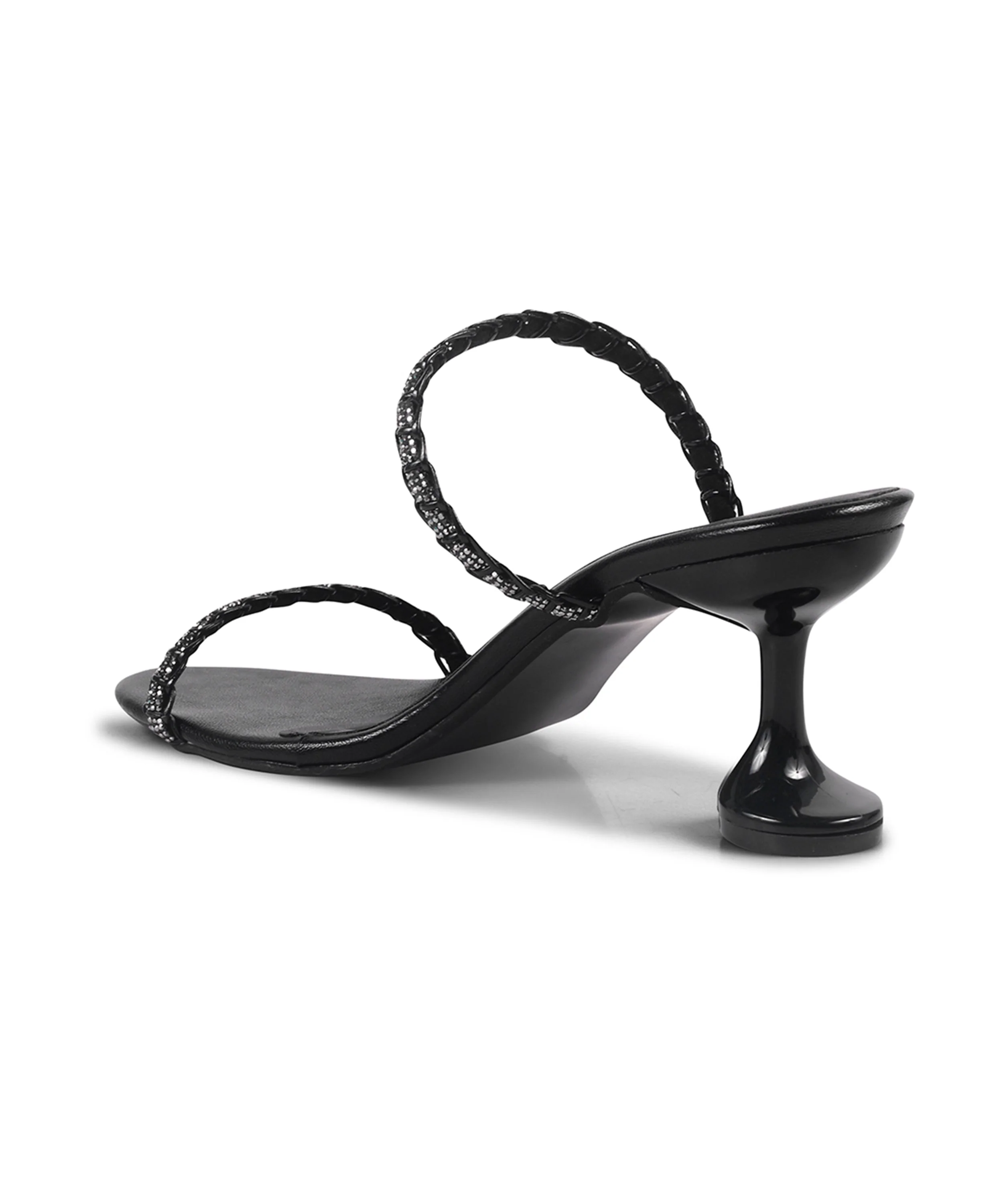 Embellished Double Strap Spool Heel Sandals - Image 6